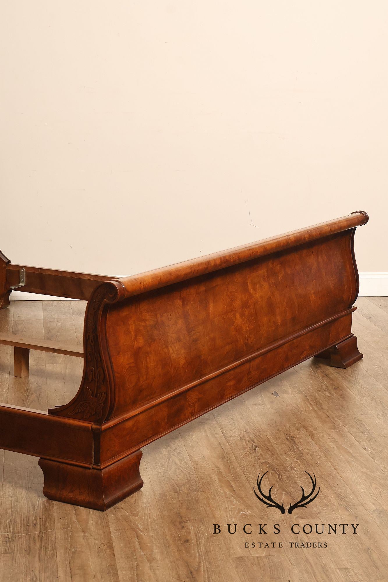 Henredon 'Charles X' King Size Burlwood Sleigh Bed