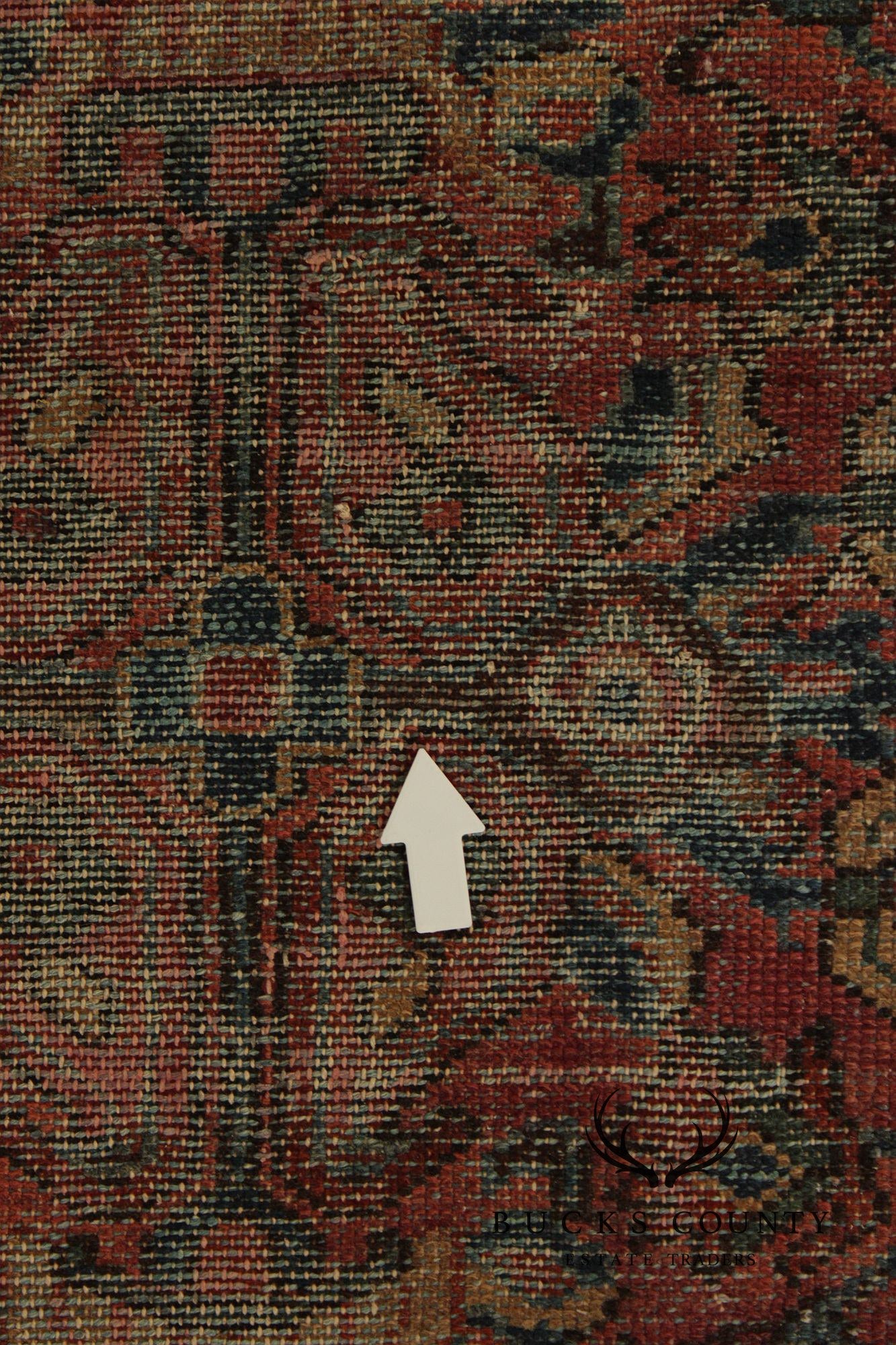 Persian Mahal Style Distressed Wool Scatter Rug