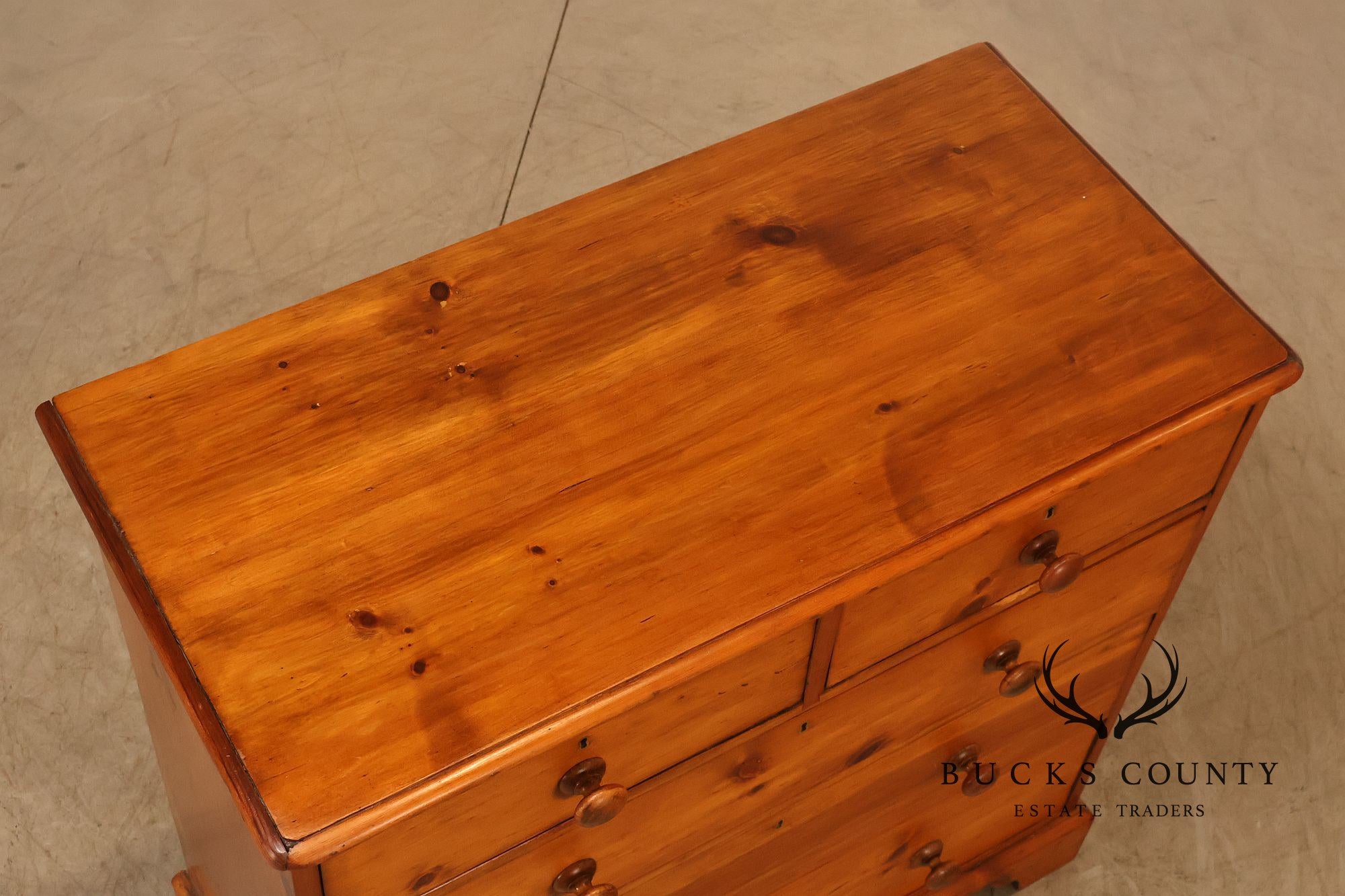 Antique Cottage Pine Chest Of Drawers