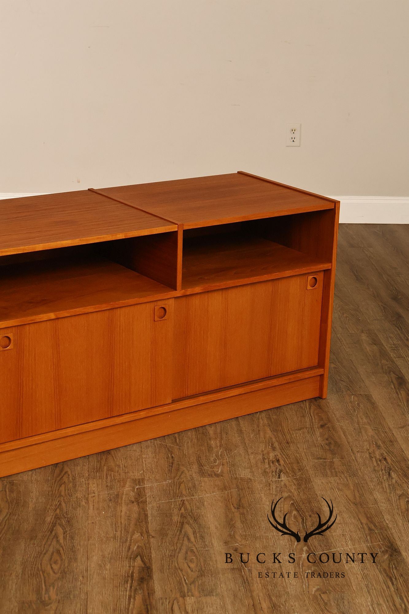 Danish Modern Teak Media Console Cabinet
