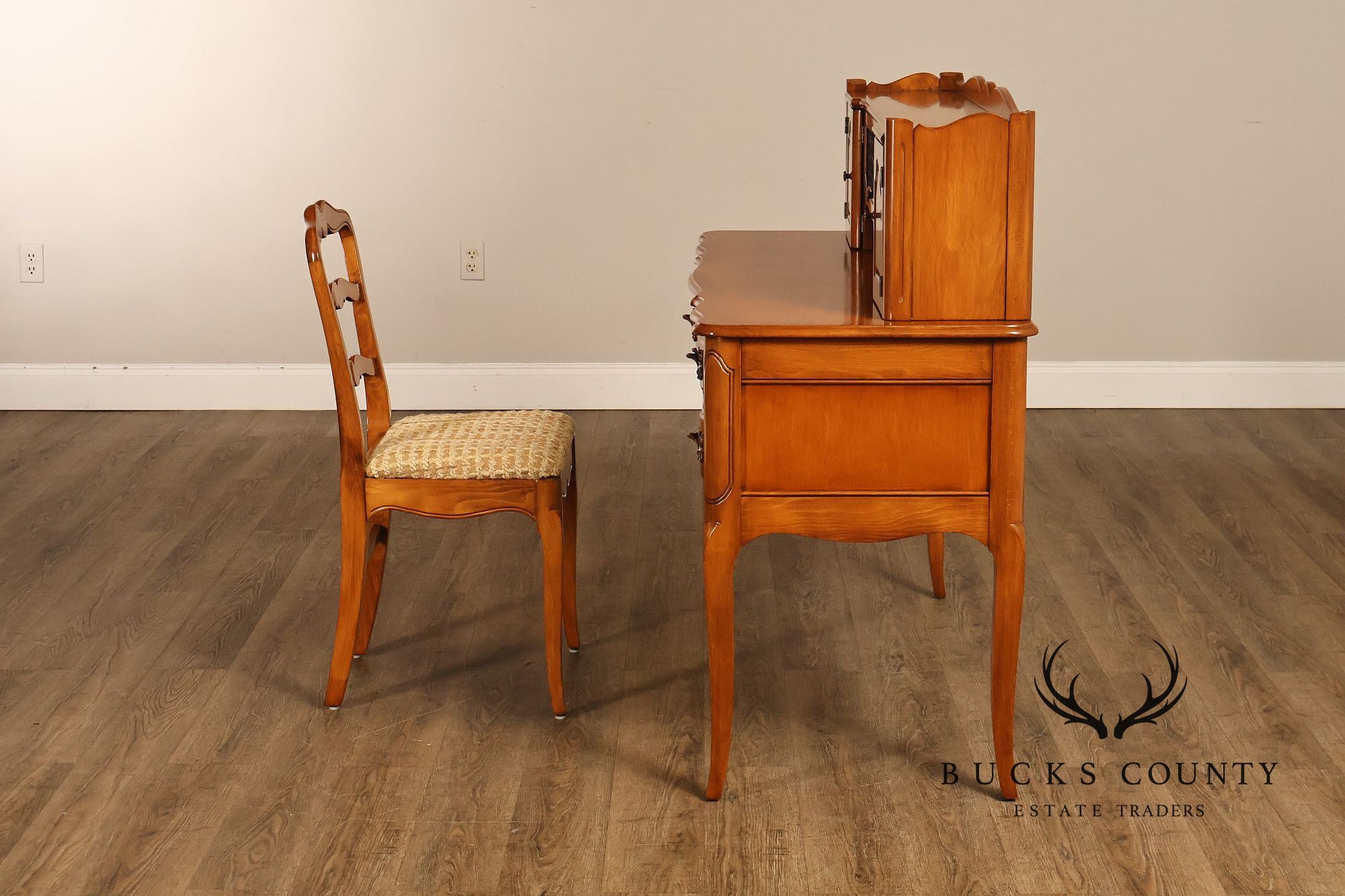 Davis Cabinet Company French Provincial Style Desk With Hutch And Chair