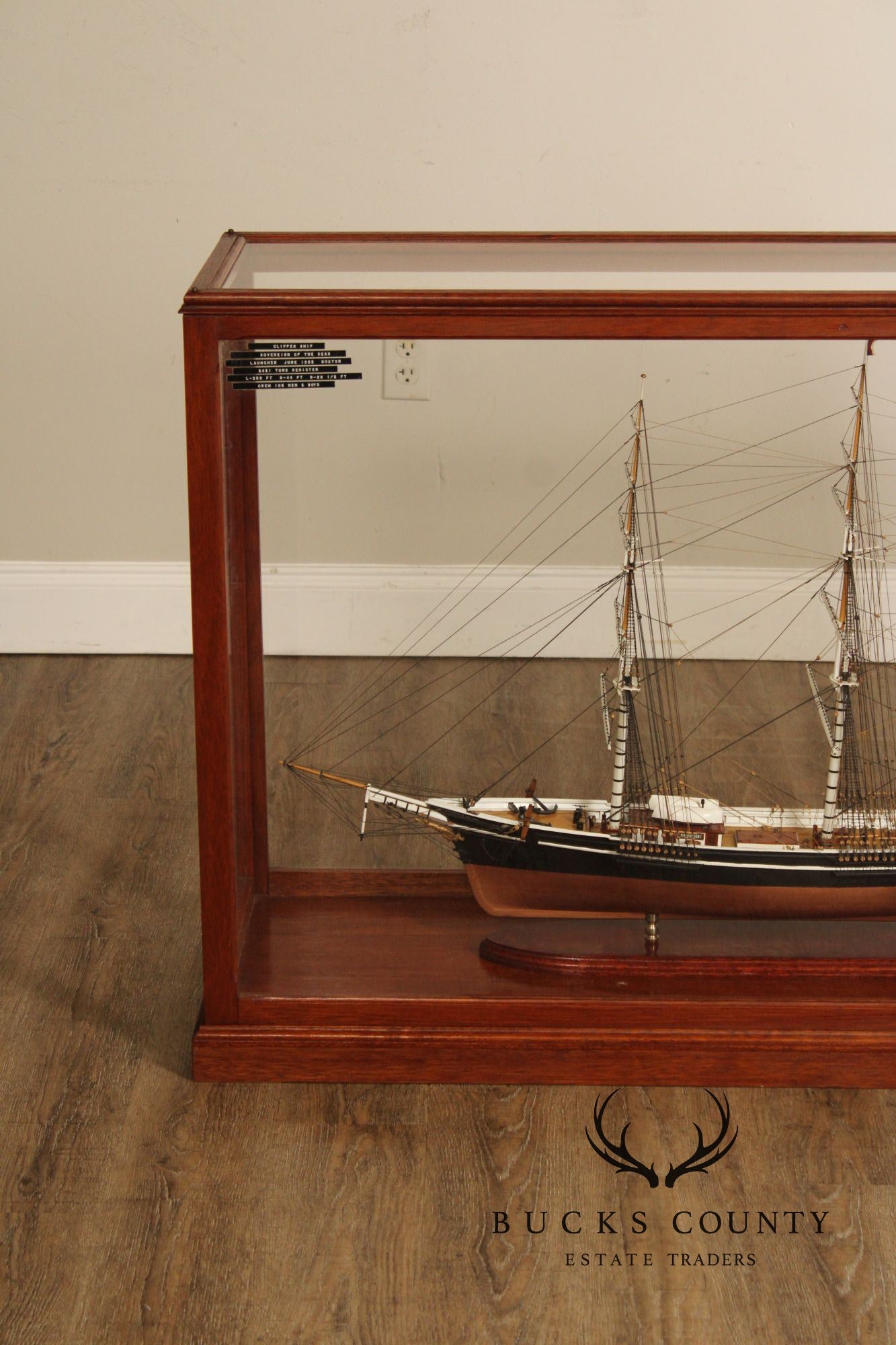 Model Ship 'Sovereign of the Seas' In Display Case