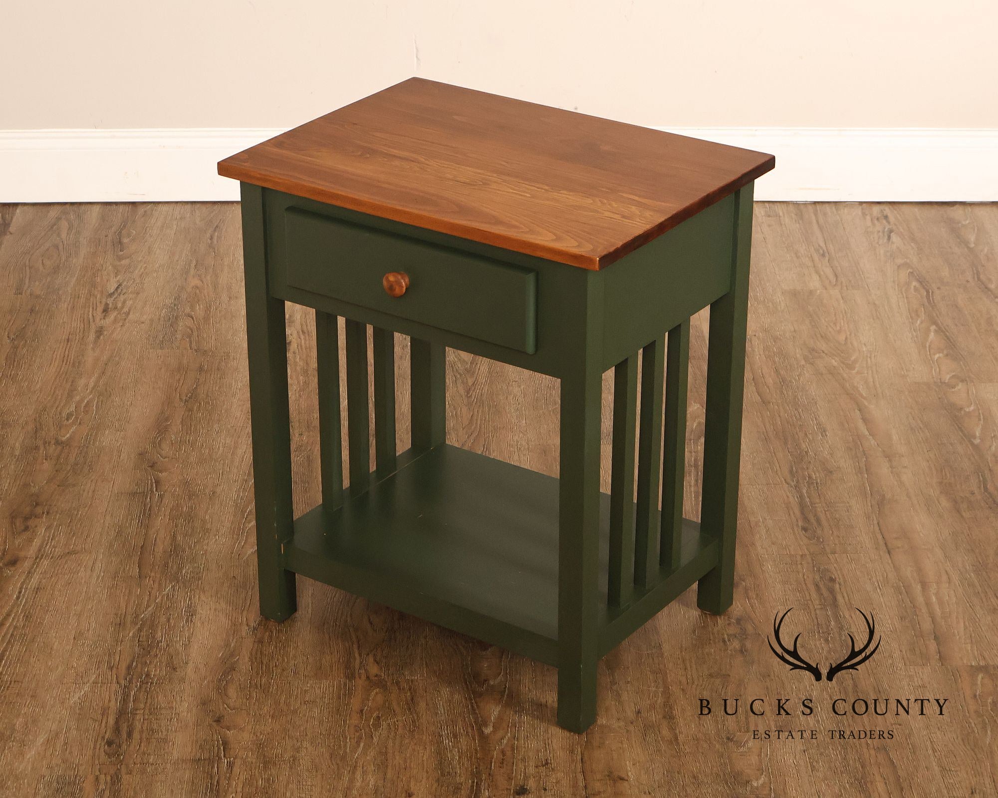 Mission Style Painted Spindle Nightstand