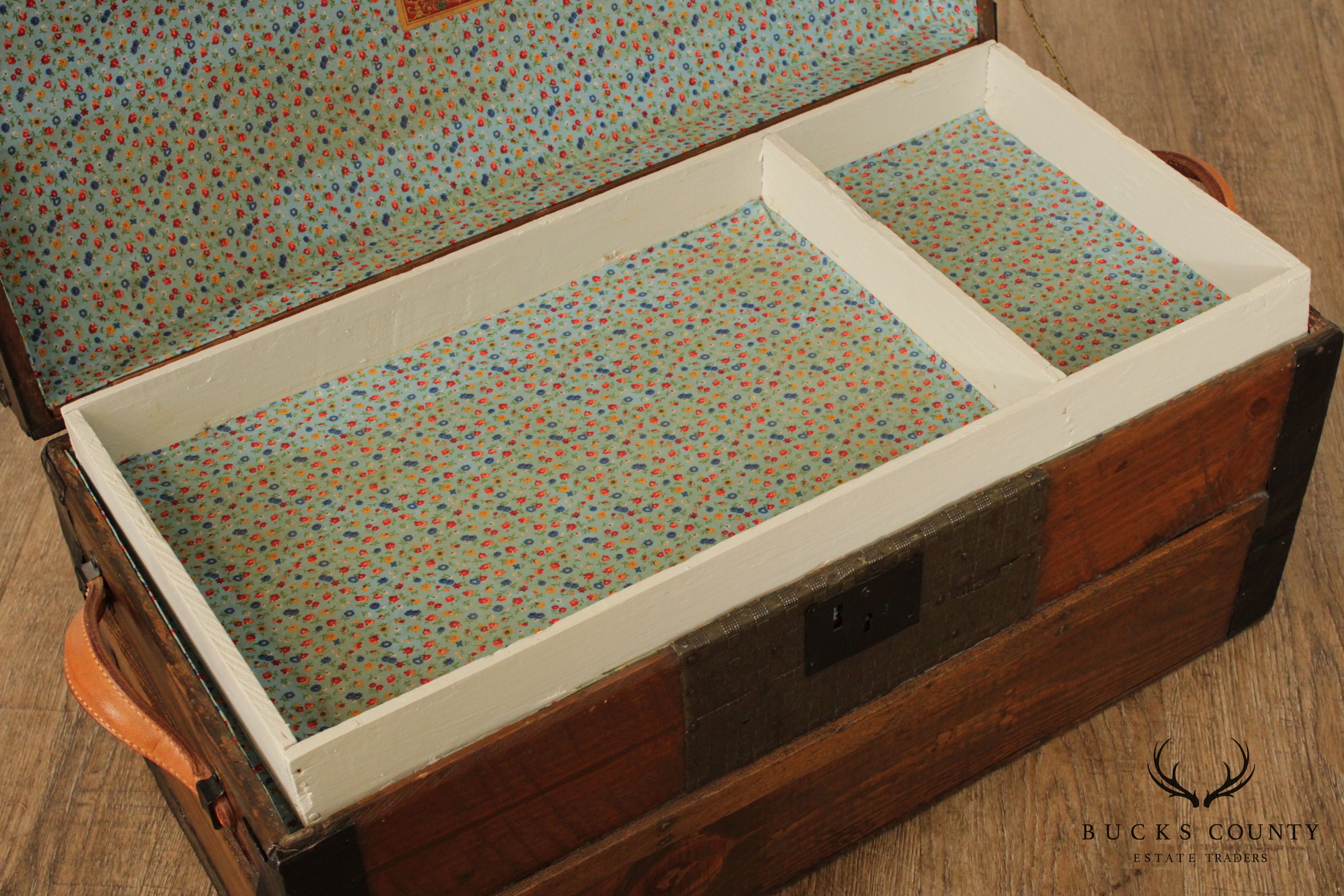 Antique Restored Steamer Travel Trunk