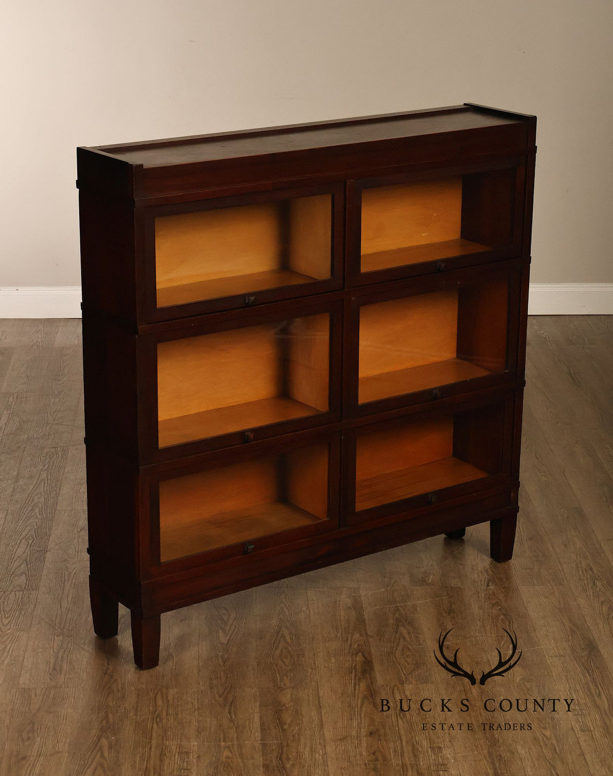 Antique Globe-Wernicke Mahogany Double Wide Barrister Bookcase