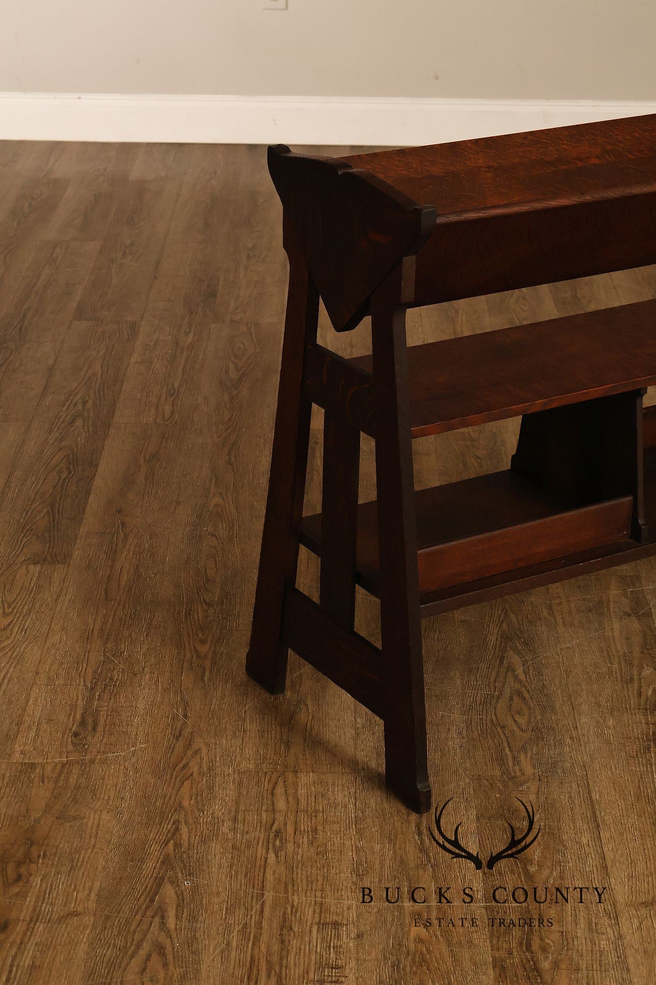 Antique Stickley Brothers No. 4657 Mission Oak Book Rack