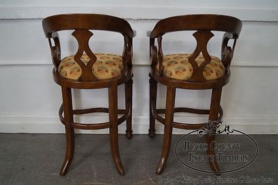 Minton Spidell Quality Set of 3 Empire Style Burgess Barstools