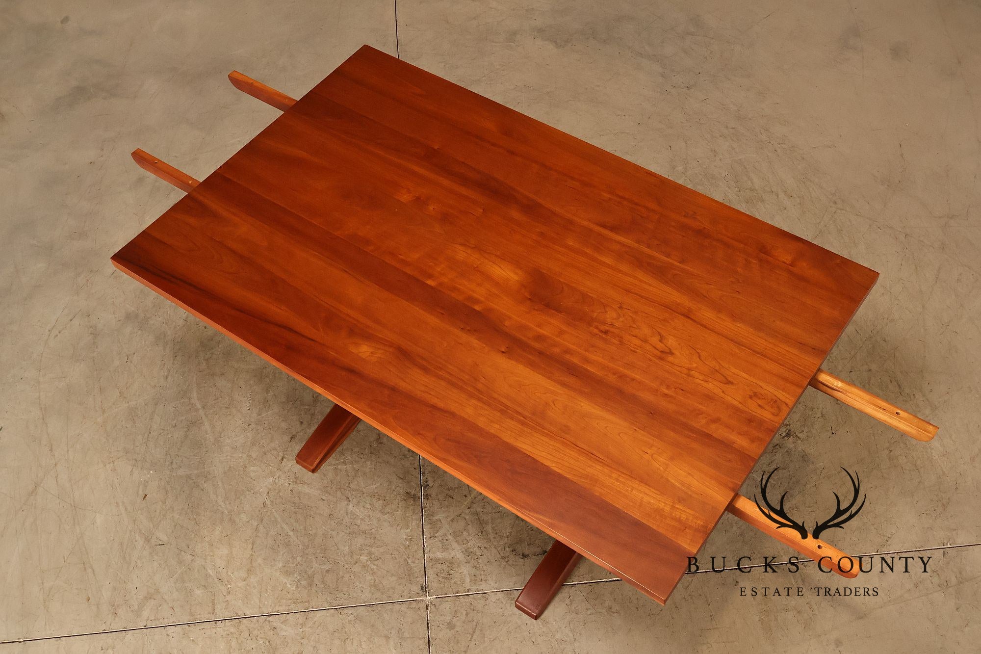 Stickley Mission Collection Solid Cherry Double Pedestal Extension Dining Table