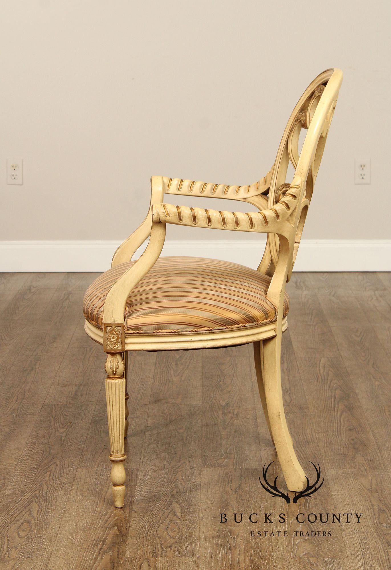 Hickory Chair Italian Provincial Style Cream-Painted Armchair