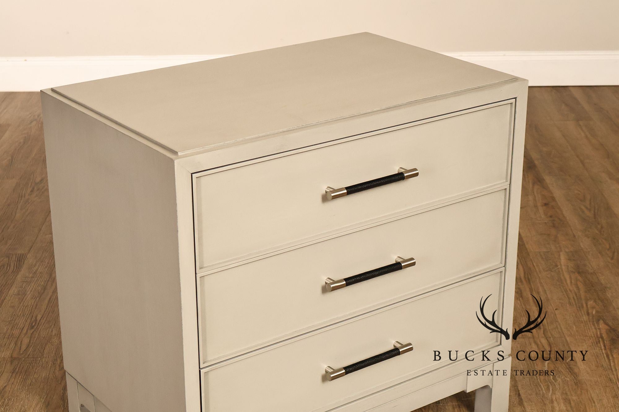 Vanguard Furniture Contemporary Pair Of Grey Three Drawer Chests Night Stands