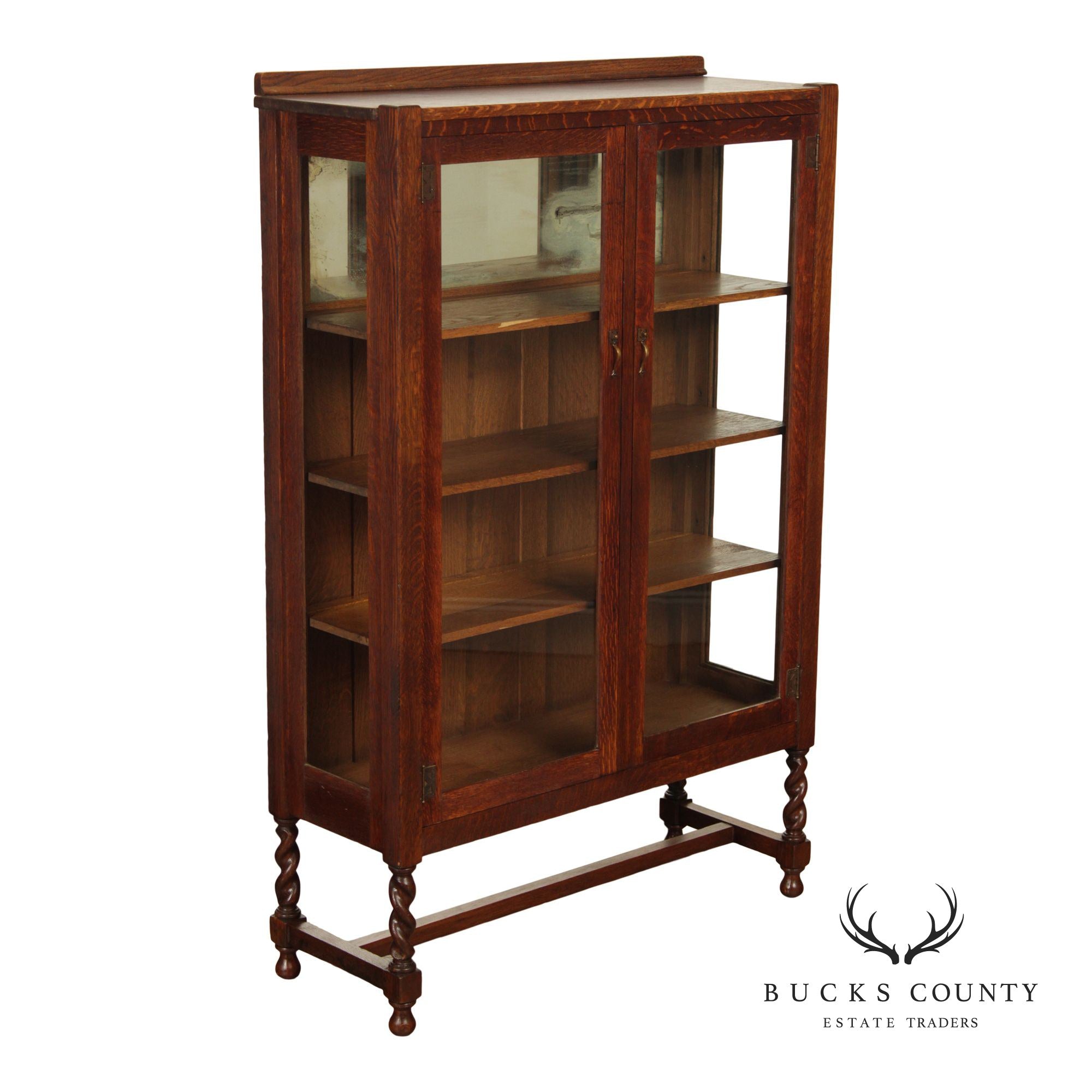 Stickley Brothers Antique Mission Oak Glass China Cabinet