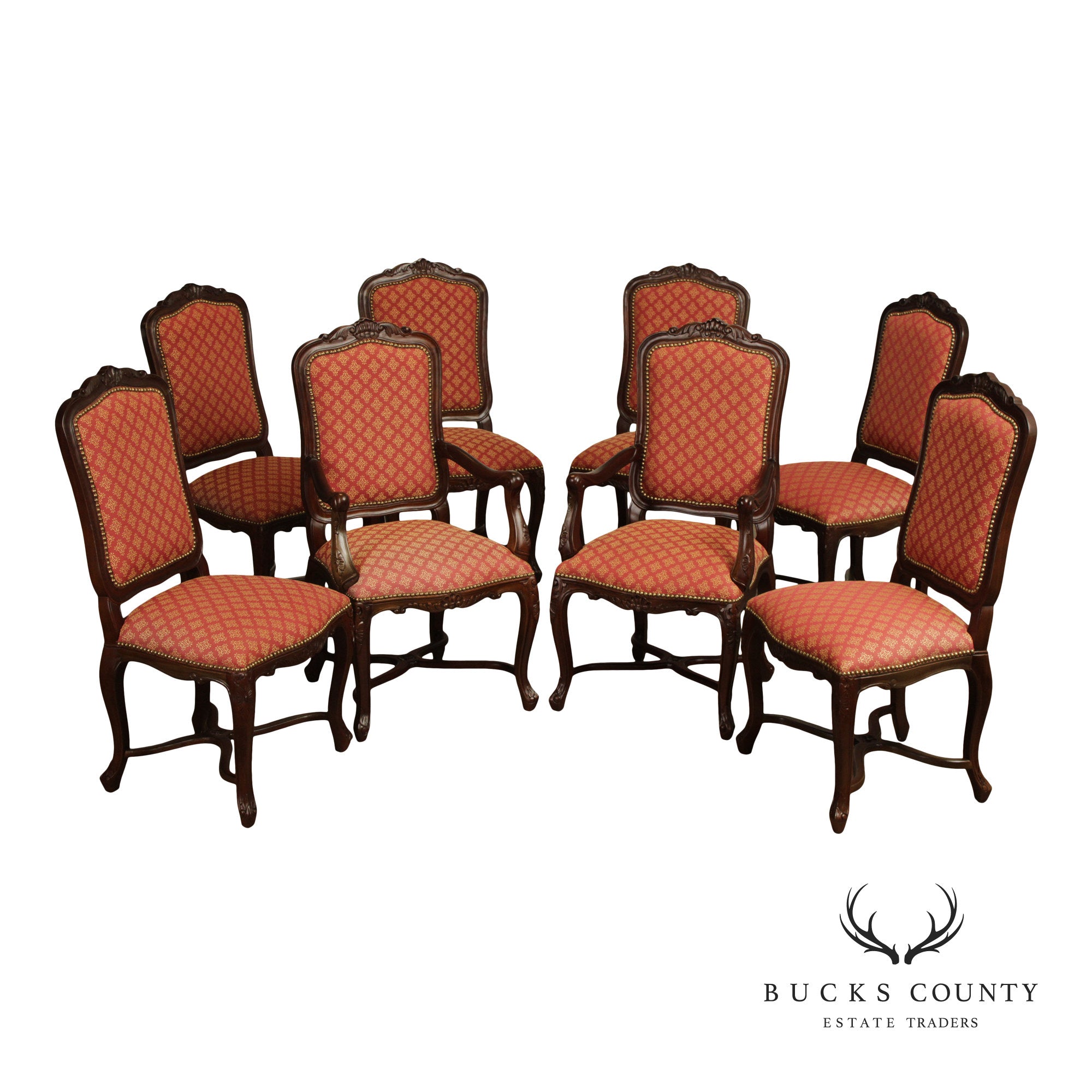 Andre Originals French Louis XV Style Set Of Eight Dining Chairs