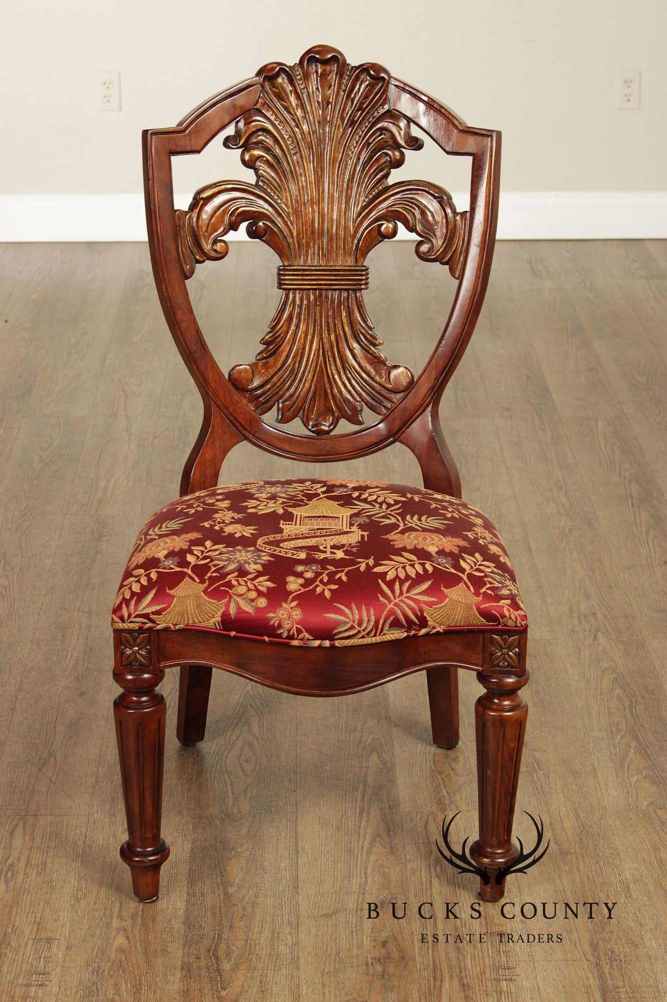 Century Furniture Set of Eight Wheat Sheaf Dining Chairs