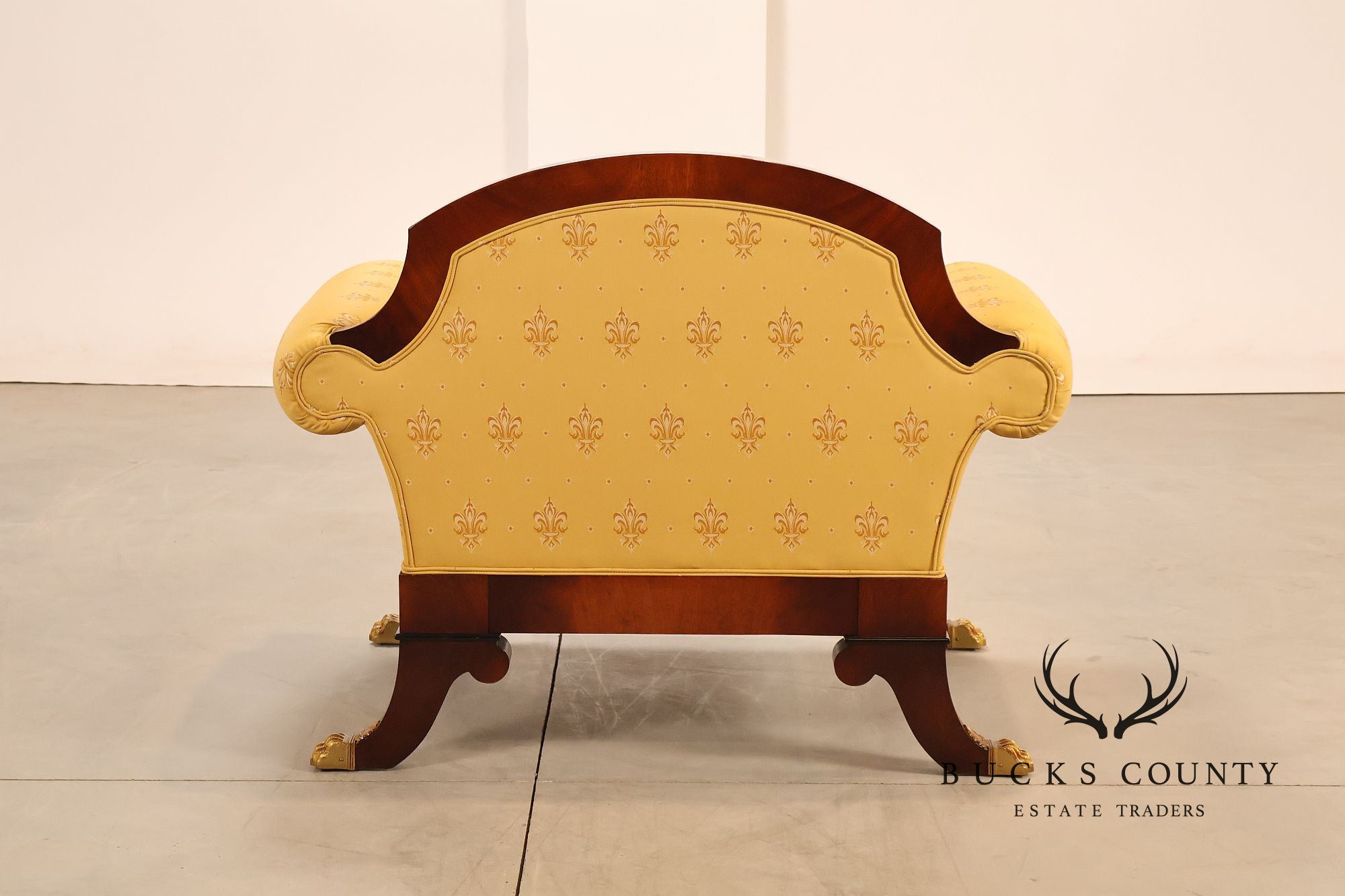 Empire Style Mahogany Armchair With Gilt Bronze Mounts