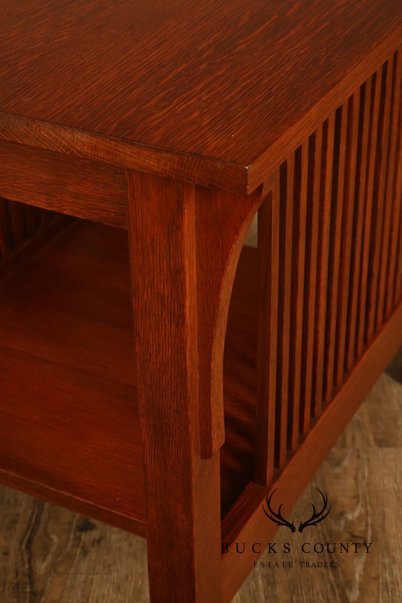 Stickley Mission Collection Oak Spindle Lamp Table