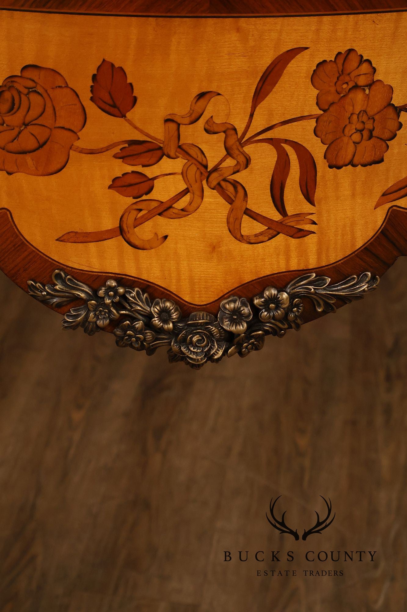 Maitland-Smith French Louis XV Style Inlaid Console Table