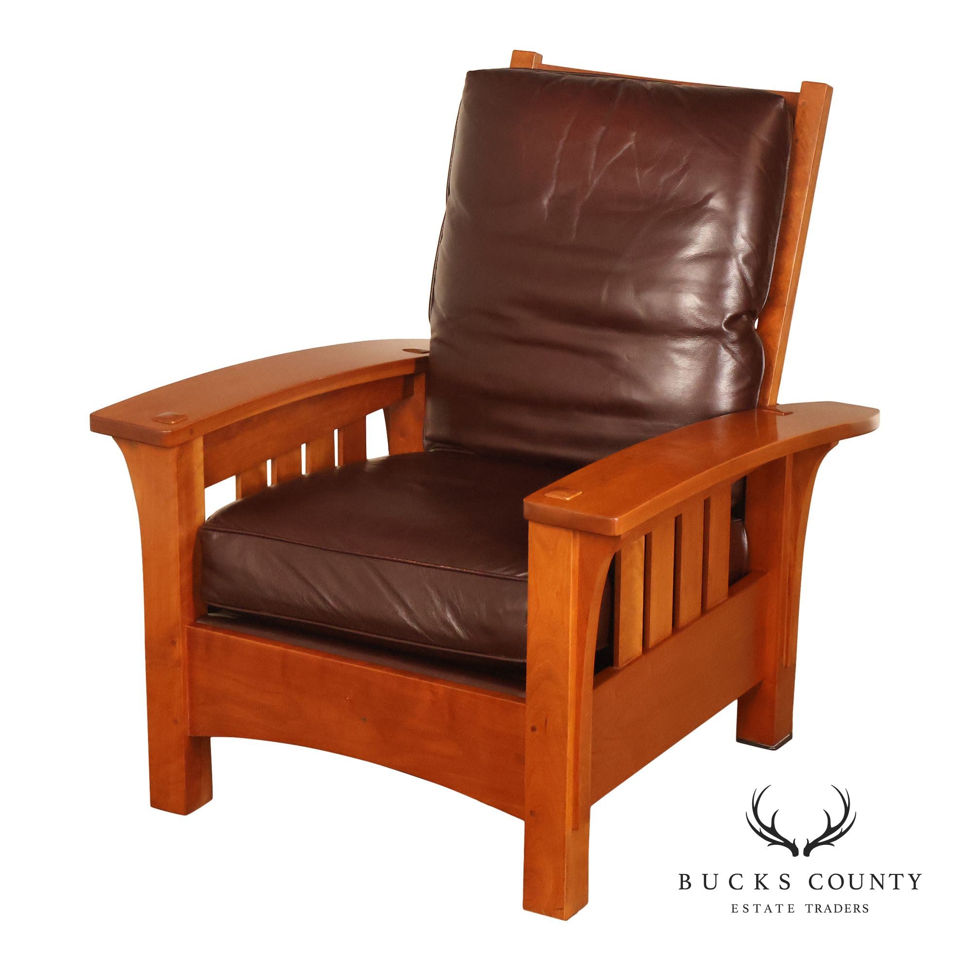 Stickley Mission Collection Cherry Bow Arm Morris Chair
