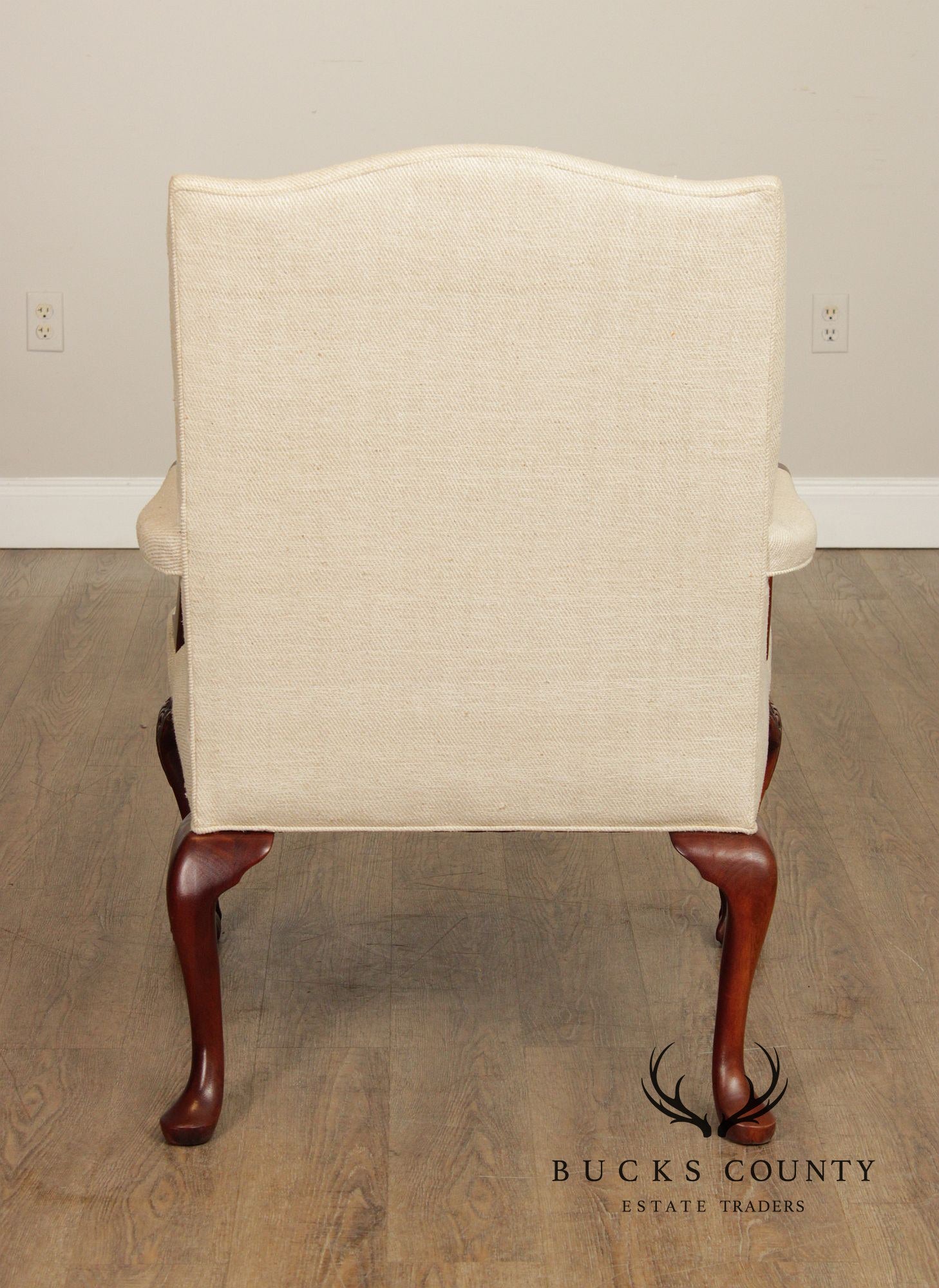 Georgian Style Mahogany Gainsborough Library Armchair