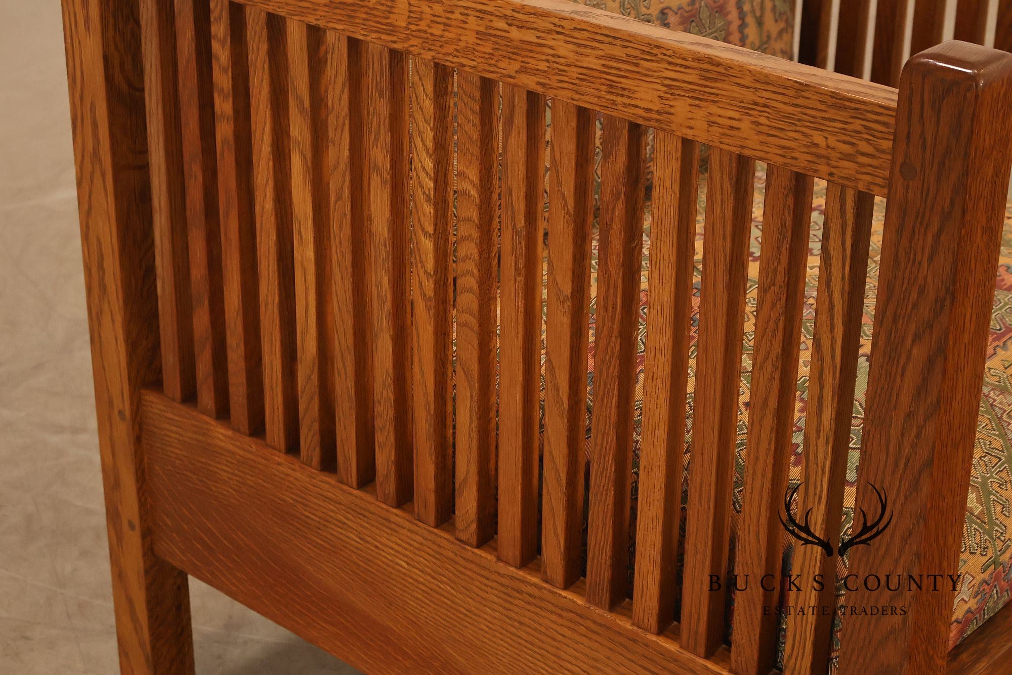 Stickley Mission Collection Oak Spindle Cube Lounge Chair