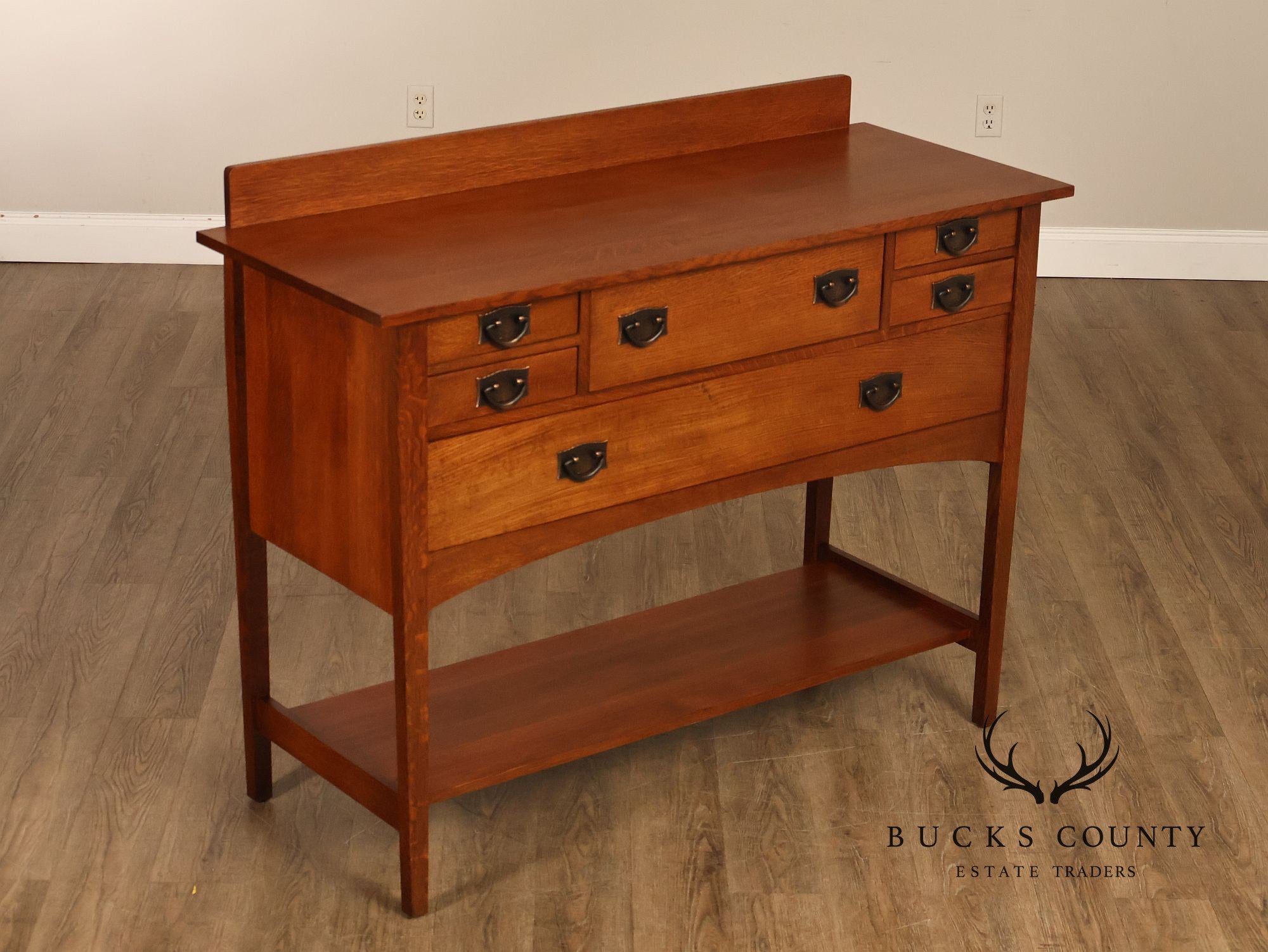 STICKLEY MISSION COLLECTION HARVEY ELLIS OAK SIDEBOARD