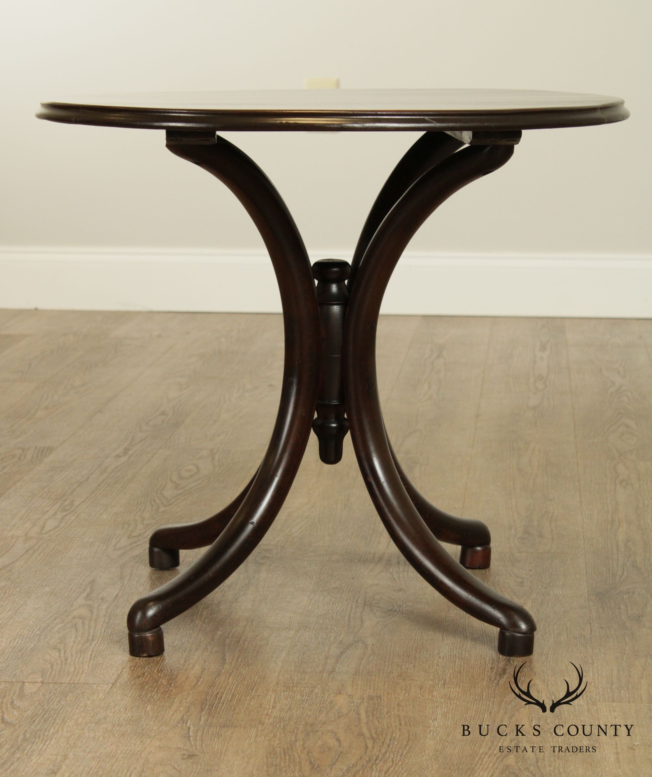 Thonet Round Bentwood Base Antique Side Table