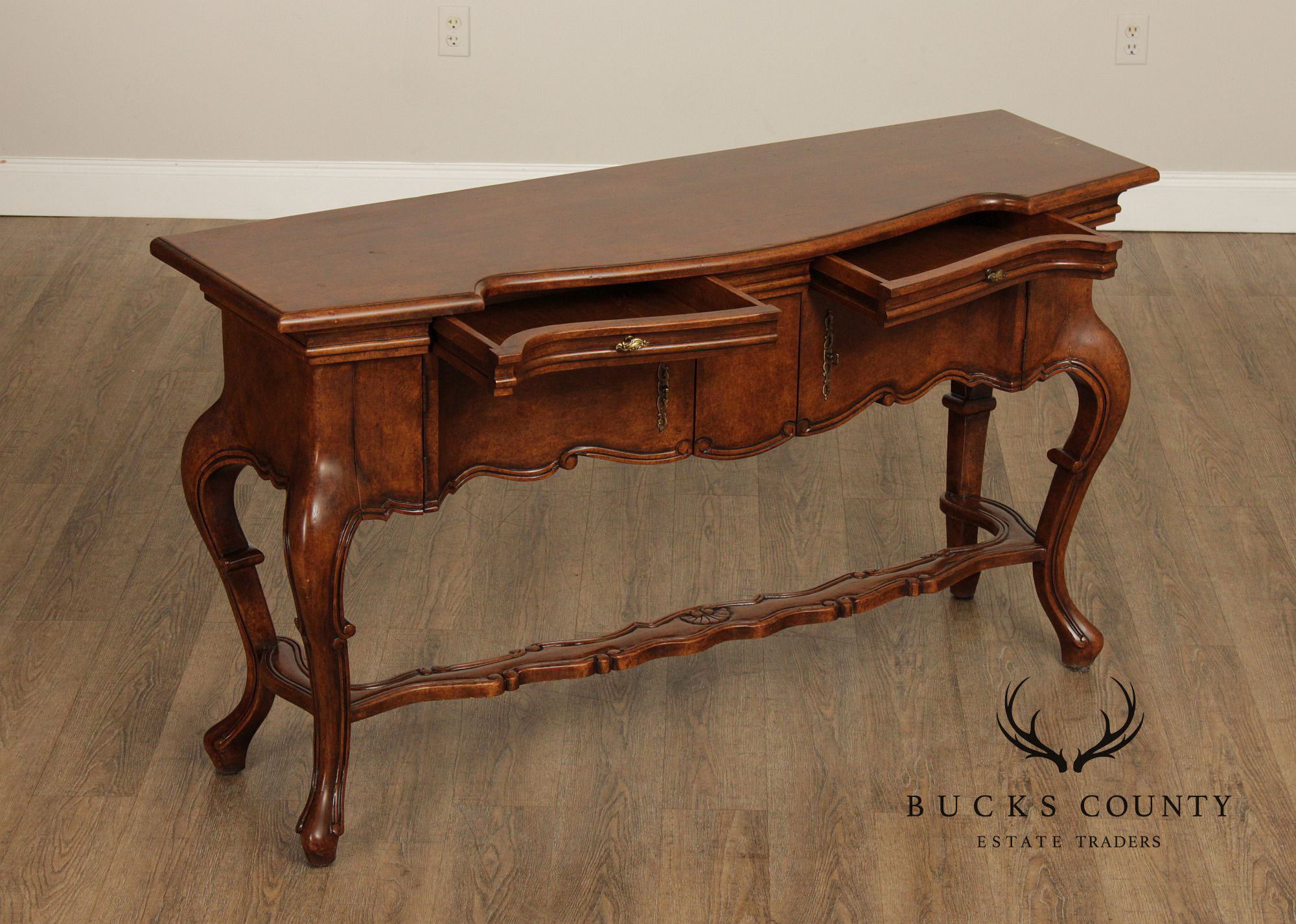 Italian Renaissance Style Burl Finish Sideboard Server