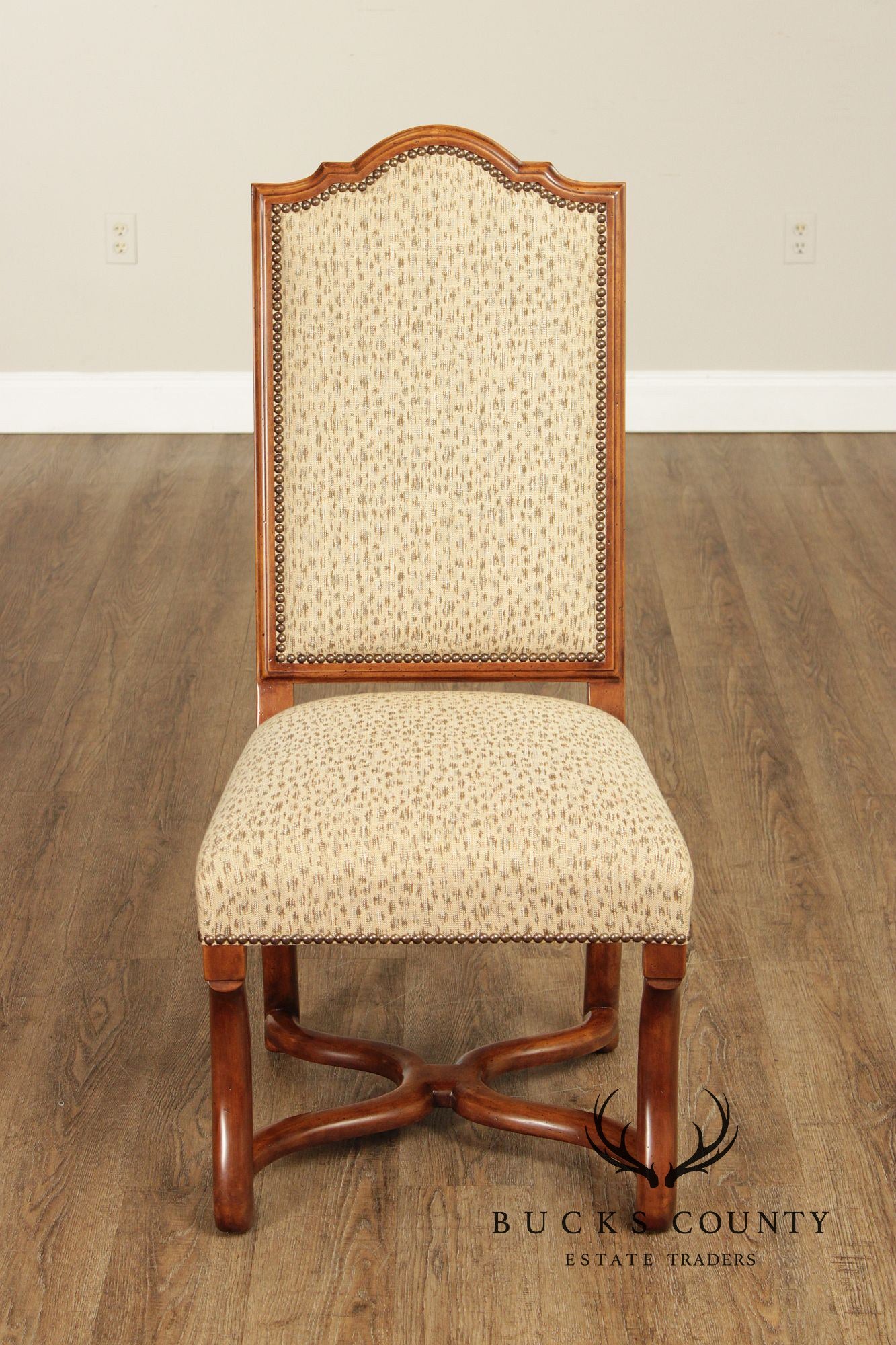 Minton-Spidell Set Of Four Os De Mouton Style 'Dauphine' Walnut Dining Chairs