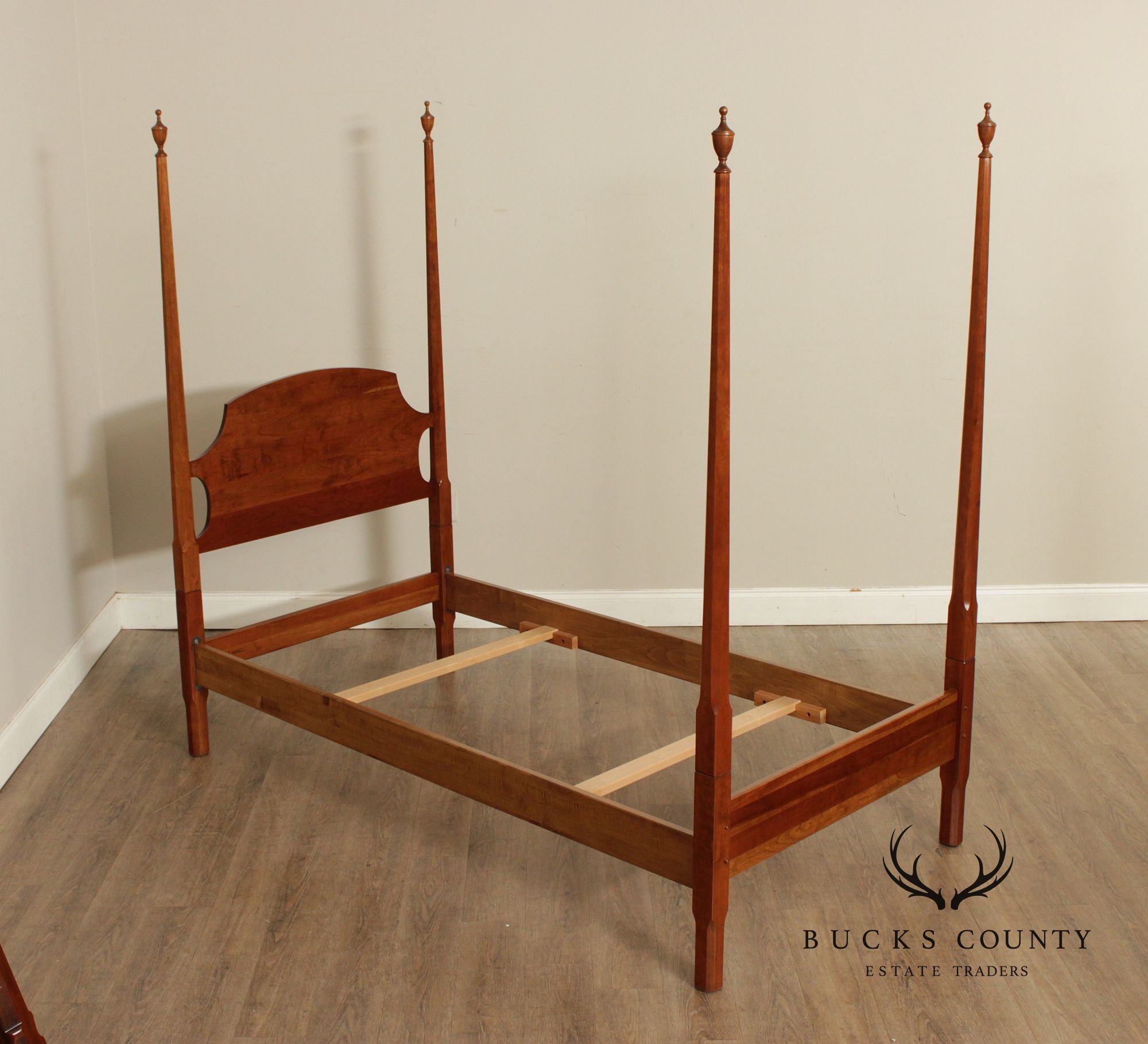 Stickley Traditional Cherry Twin Size Pair Of Poster Beds