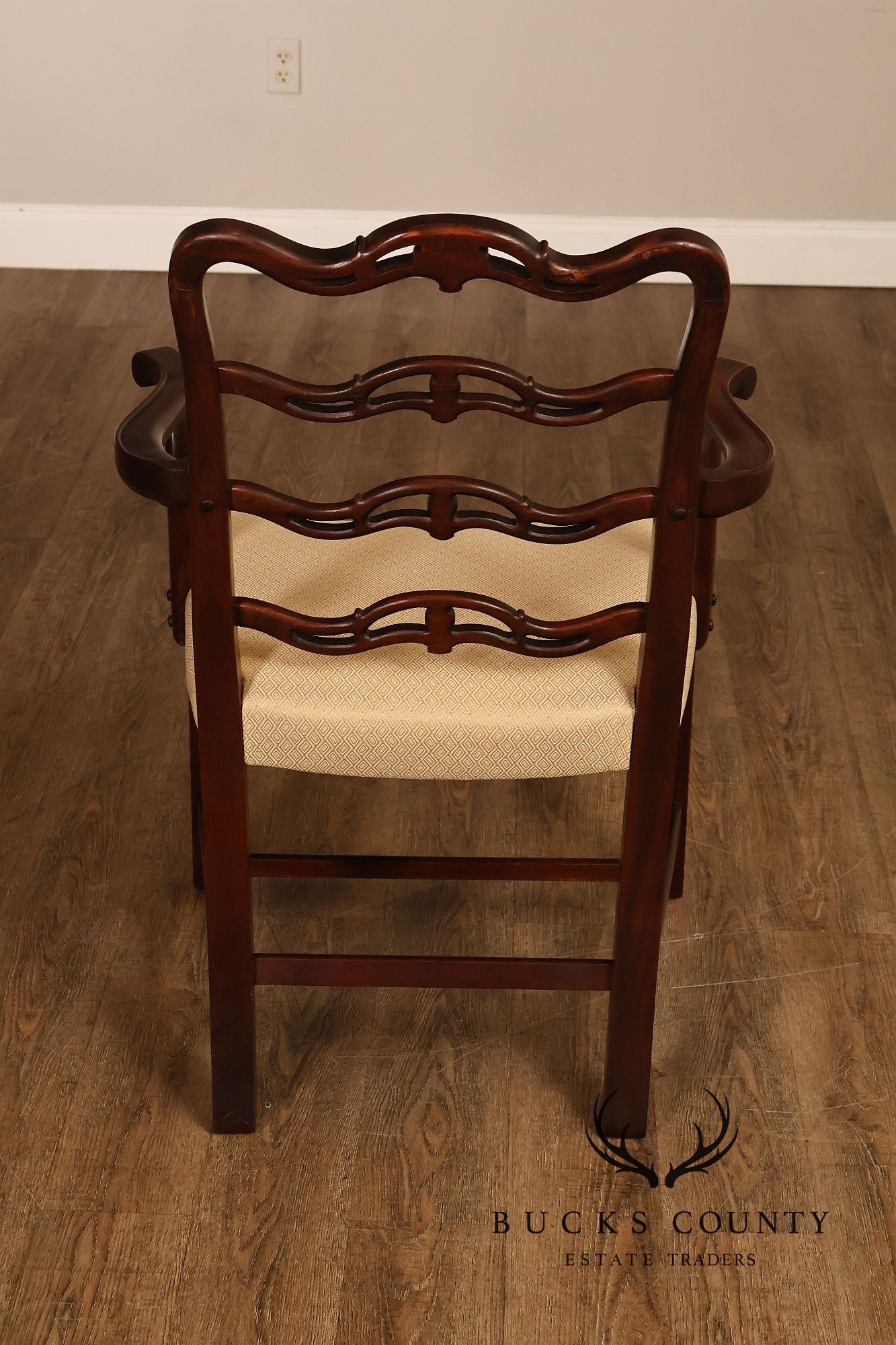 Chippendale Style Set of Eight Mahogany Ladder Back Dining Chairs