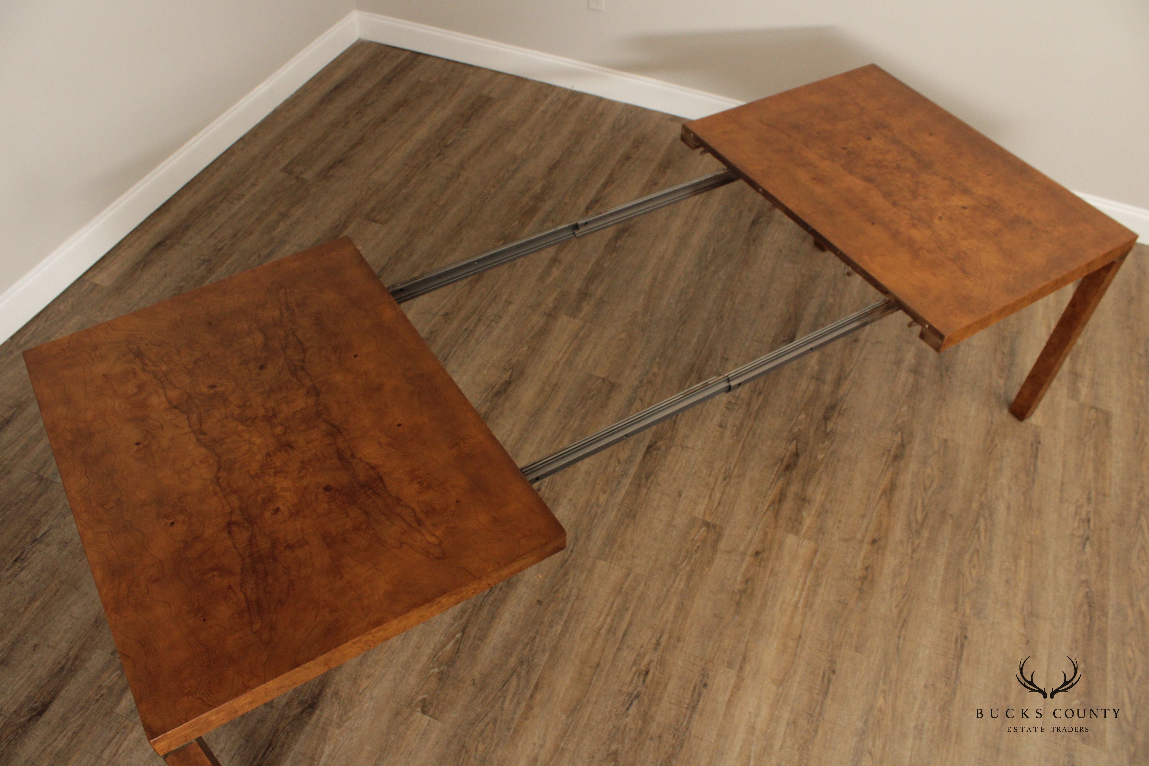 Lane Mid Century Modern Burlwood Expandable Dining Table