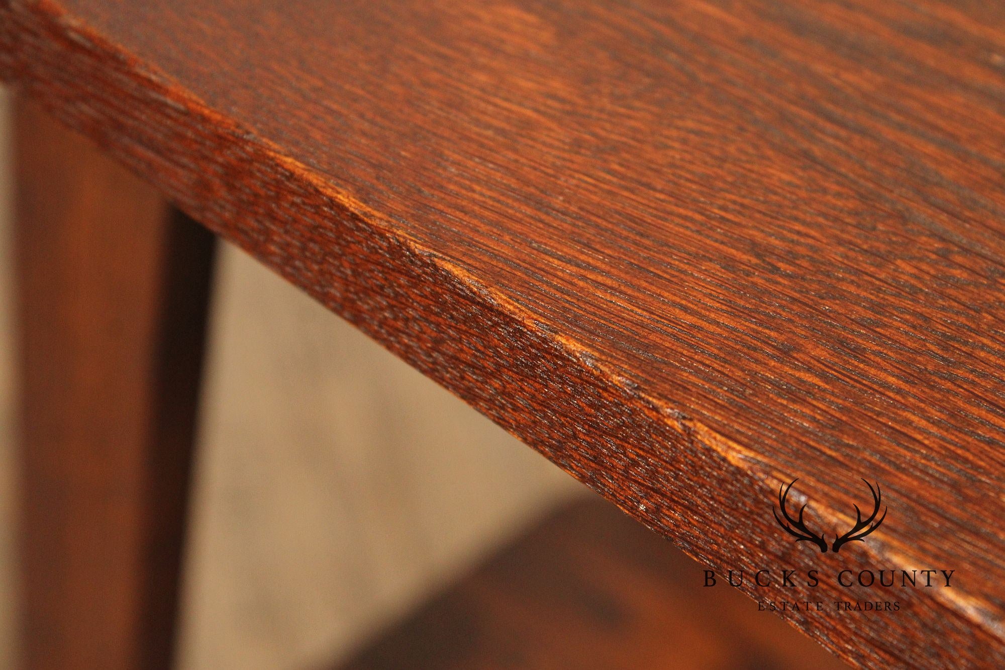 Antique Arts & Crafts Oak Pagoda Tabouret Table