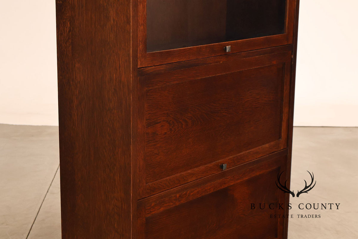 Stickley Mission Collection Oak Four-Section Barrister Bookcase