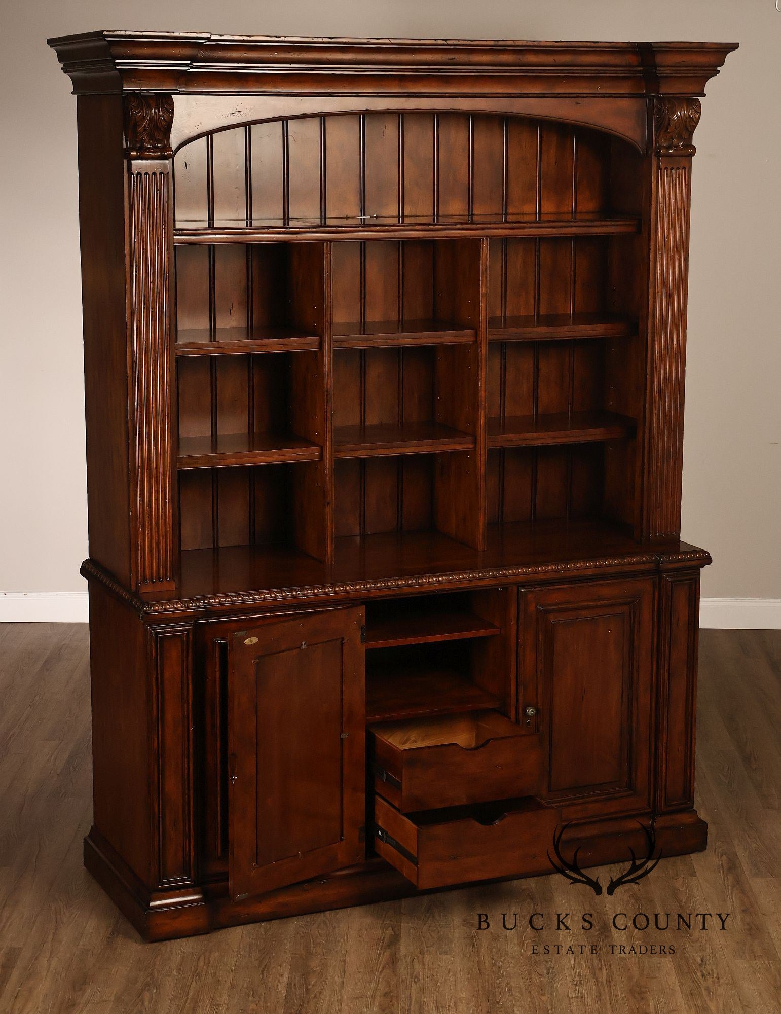 Sligh Large Traditional Lighted Bookcase Cabinet