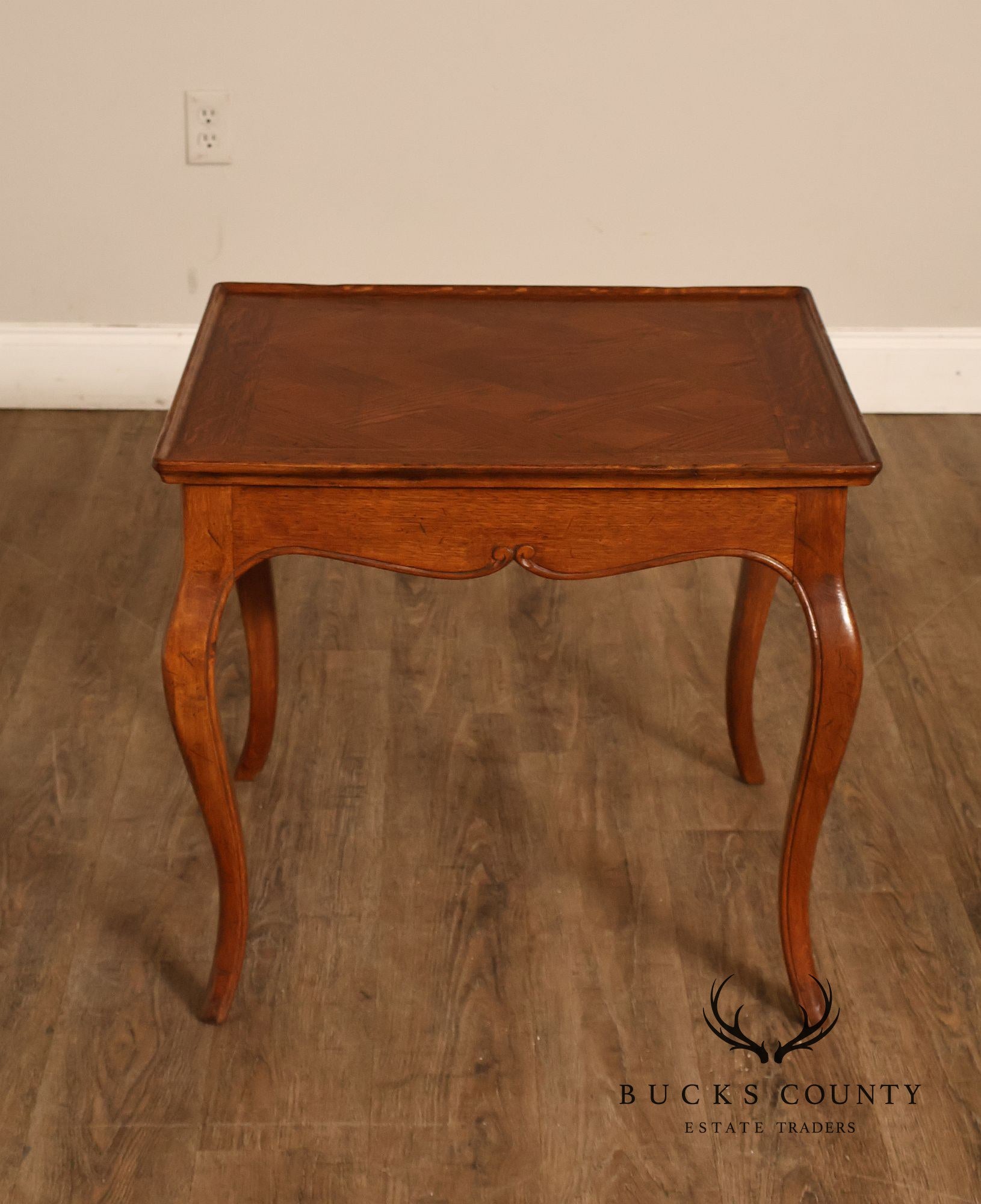 Italian Louis XV Style Oak Parquetry Side Table