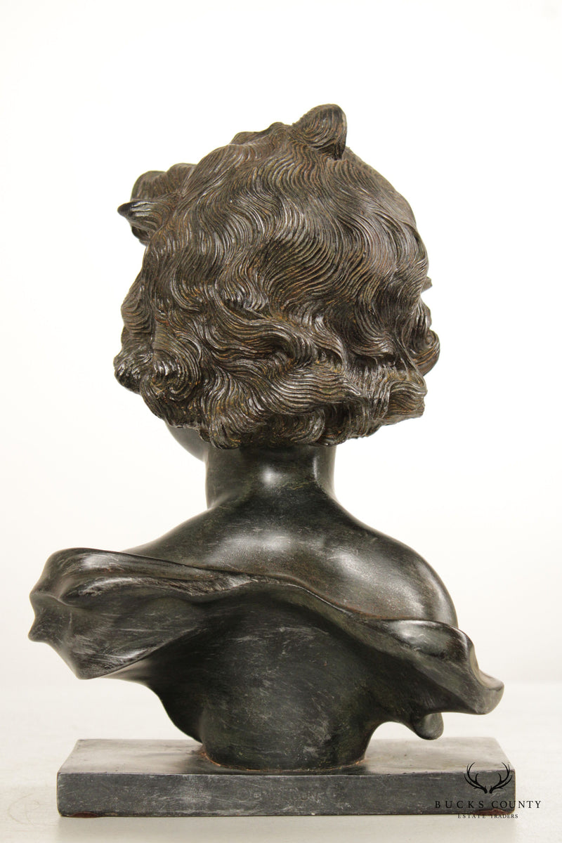 Vintage Classical Style Bronzed Bust Statue