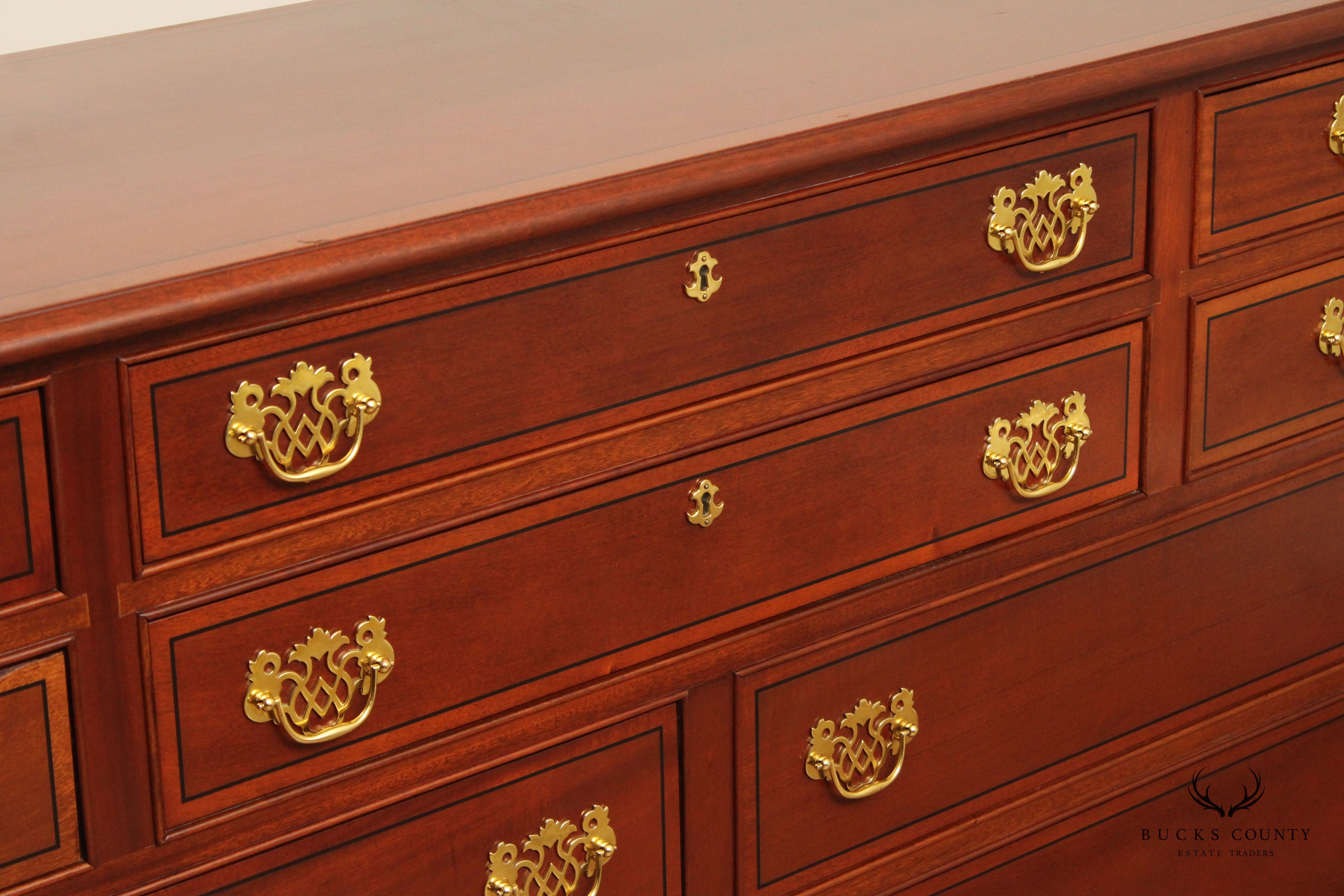 Stickley Chippendale Style Inlaid Mahogany Dresser