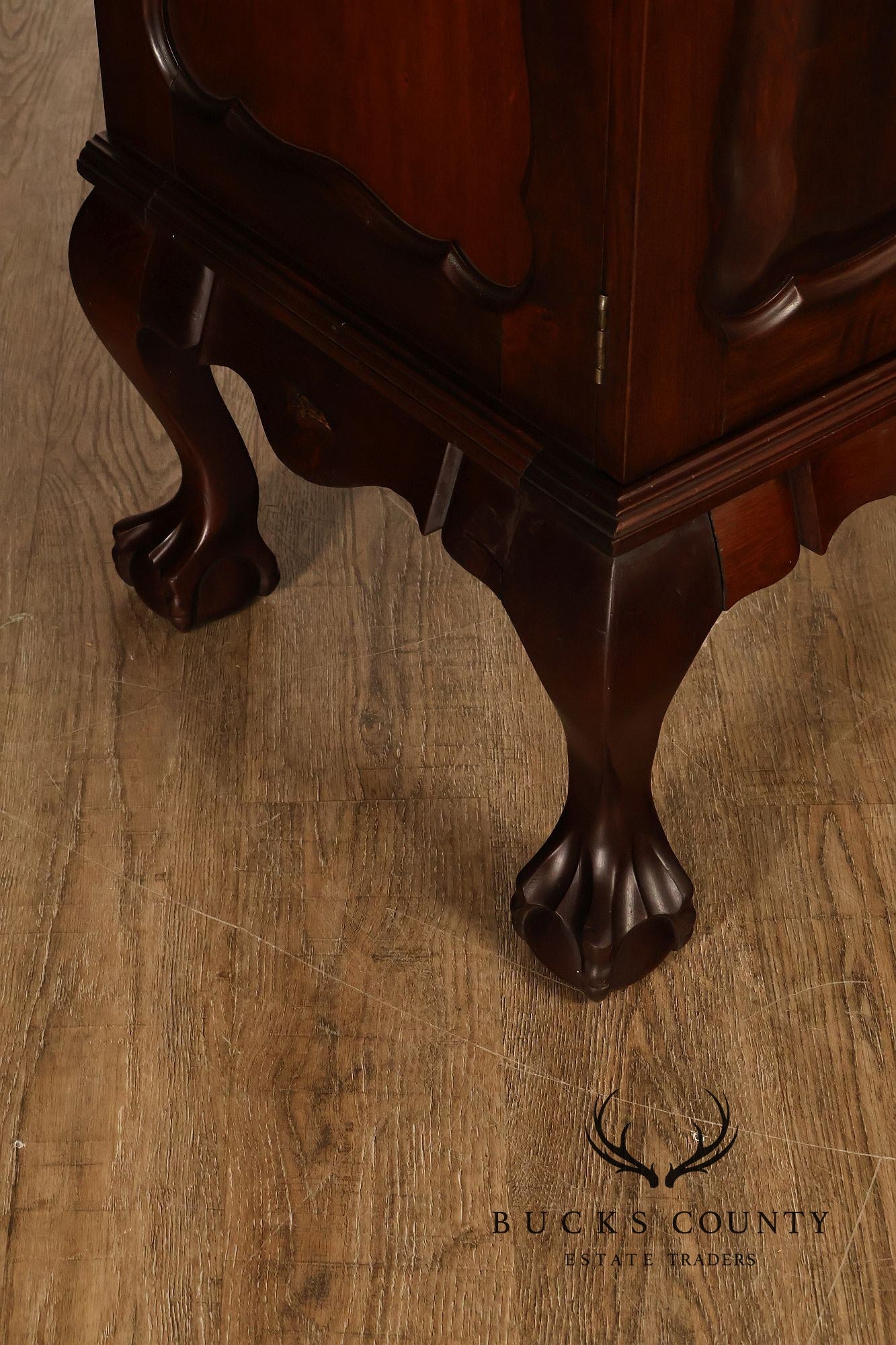 Queen Anne Style Welsh Two Piece Open Hutch Cabinet With Carved Claw & Ball Feet
