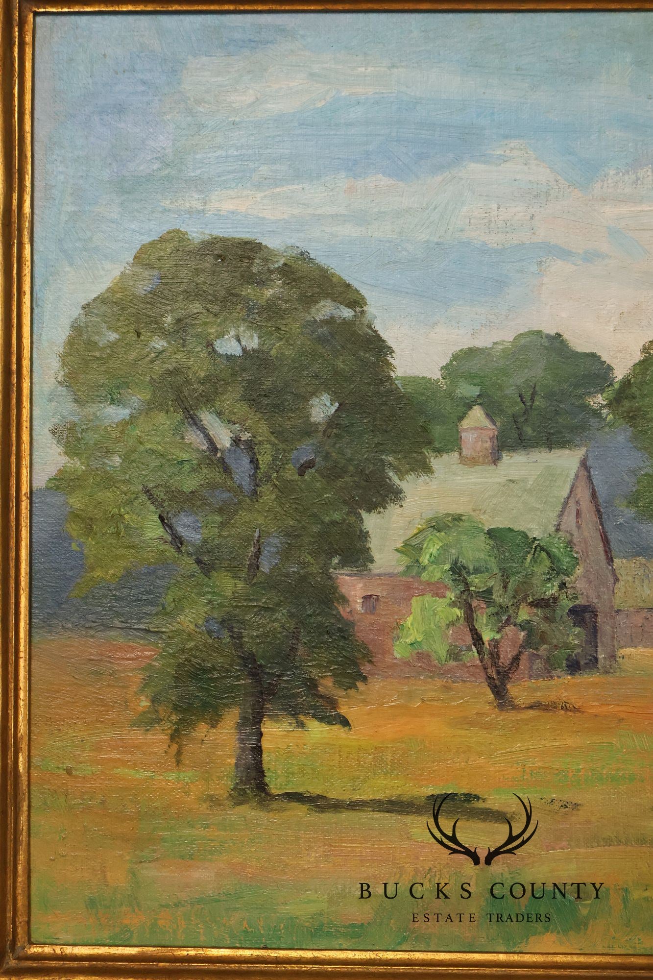 Alice Weed Framed Oil Painting, New England Farmstead