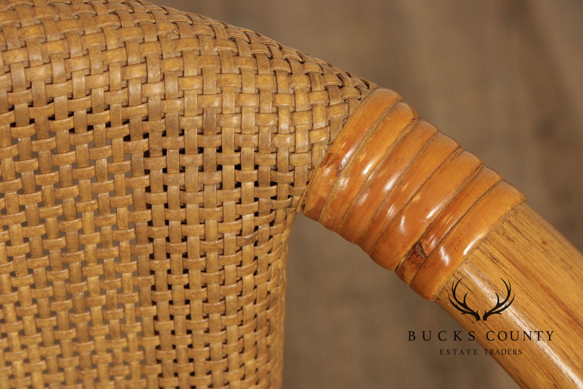Hollywood Regency Rattan Lounge Chair
