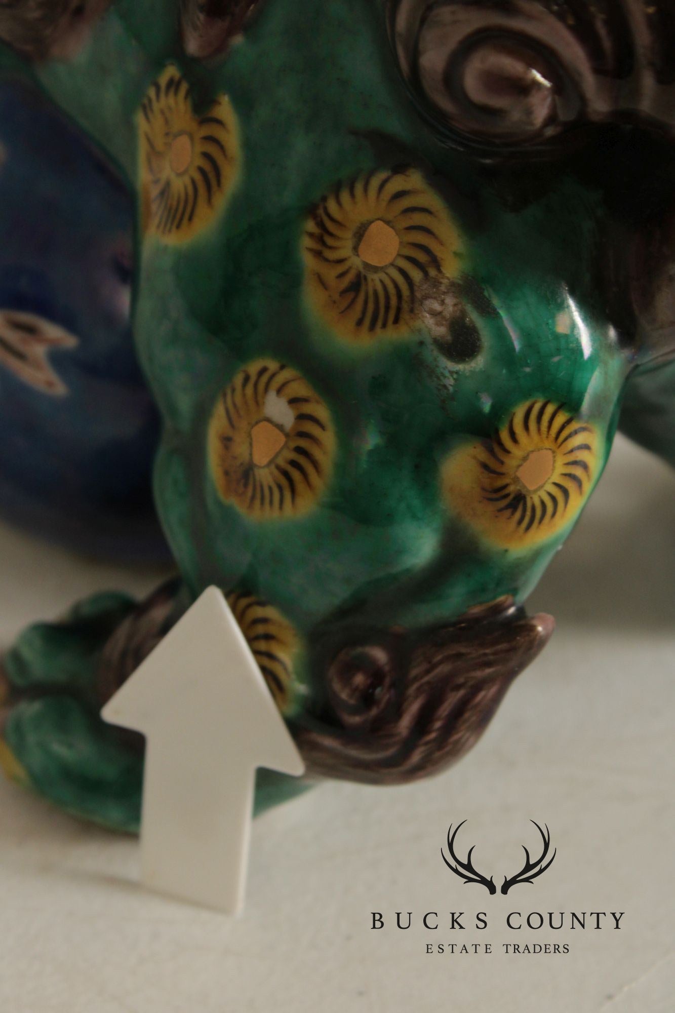 Vintage Chinese Pair of Painted Porcelain Foo Dogs