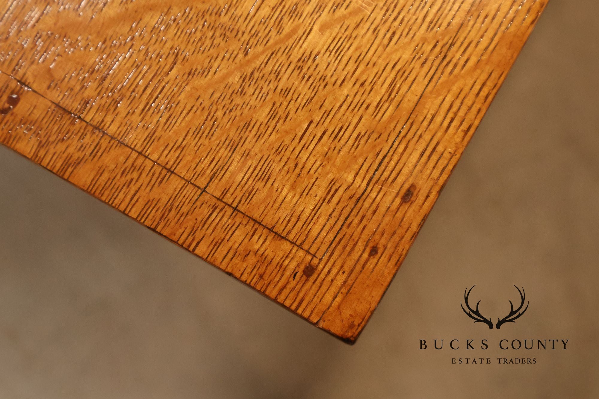 Arts & Crafts Style Large Oak Library Table