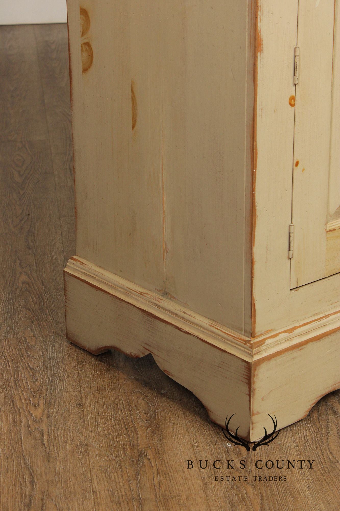 Farmhouse Distress Painted Large Step-Back Cupboard