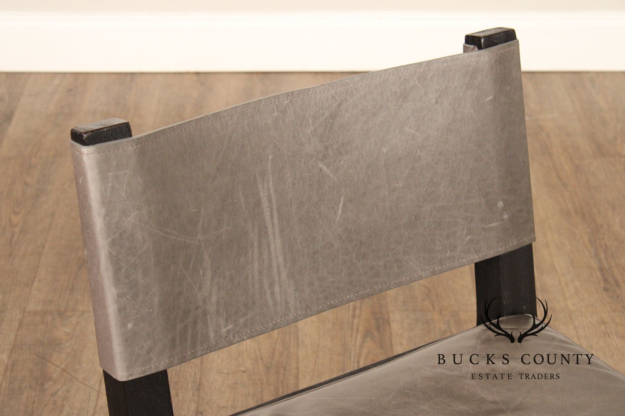 Restoration Hardware Saddle Leather Set Of Four Dining Chairs