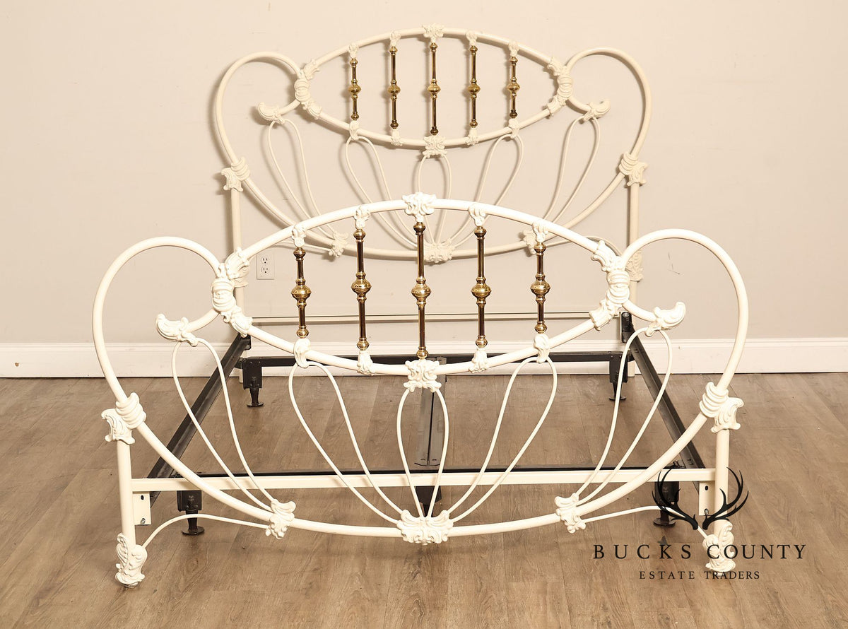 Elliott’s Designs, Inc. Wrought Iron and Brass Queen Bed