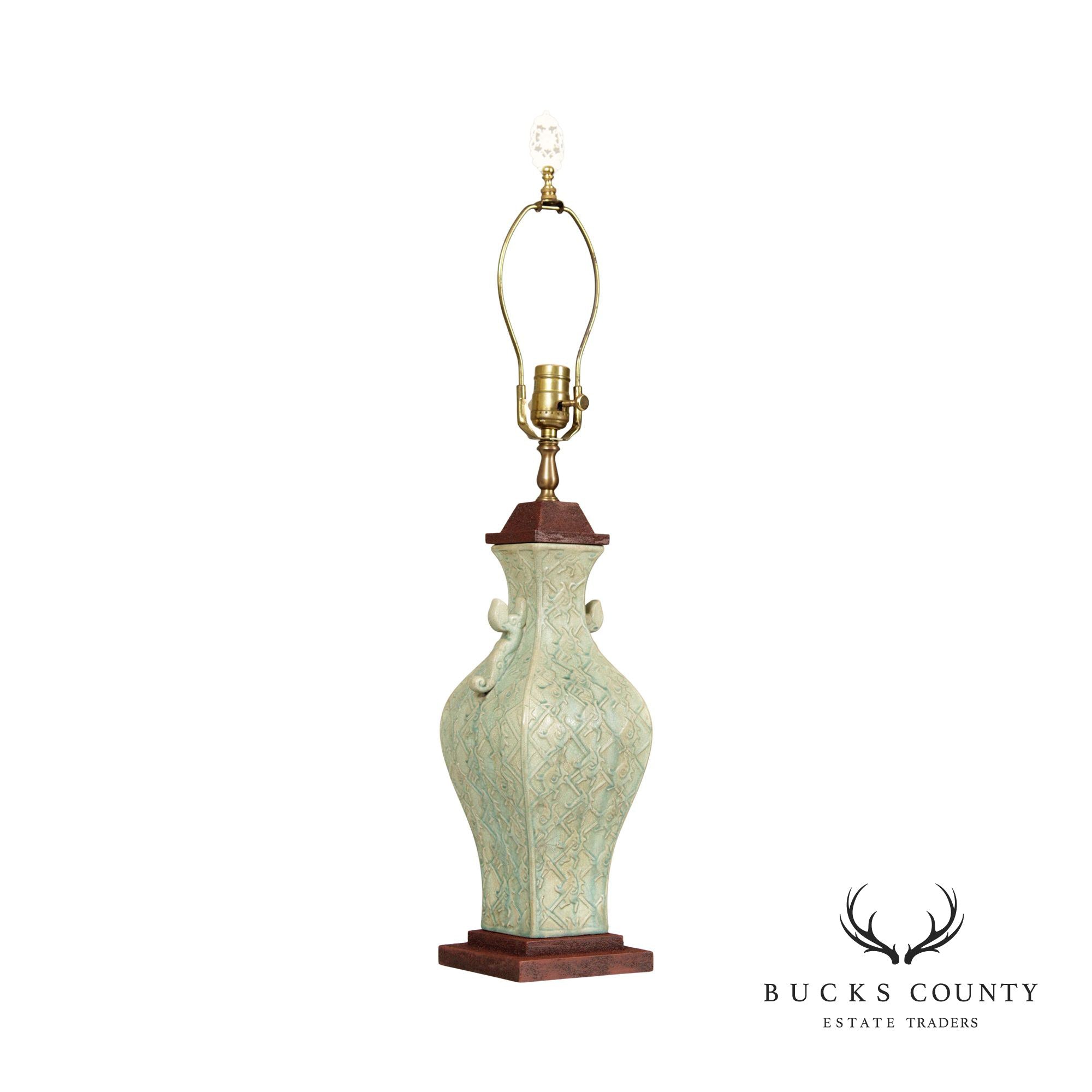Bradburn Gallery Asian Style Celadon Porcelain Table Lamp