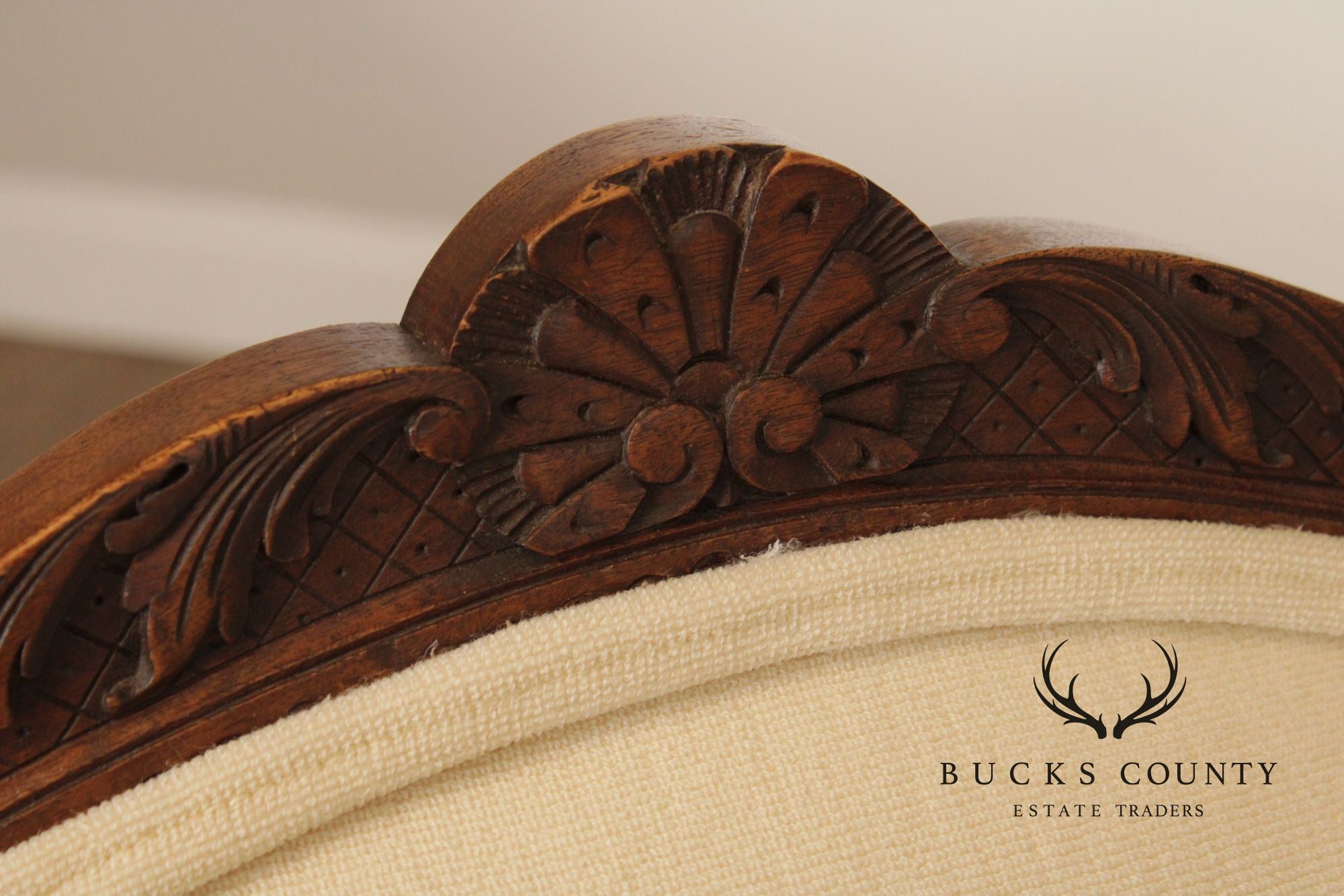 Antique French Louis XV Style Pair of Carved Walnut Fauteuil Armchairs