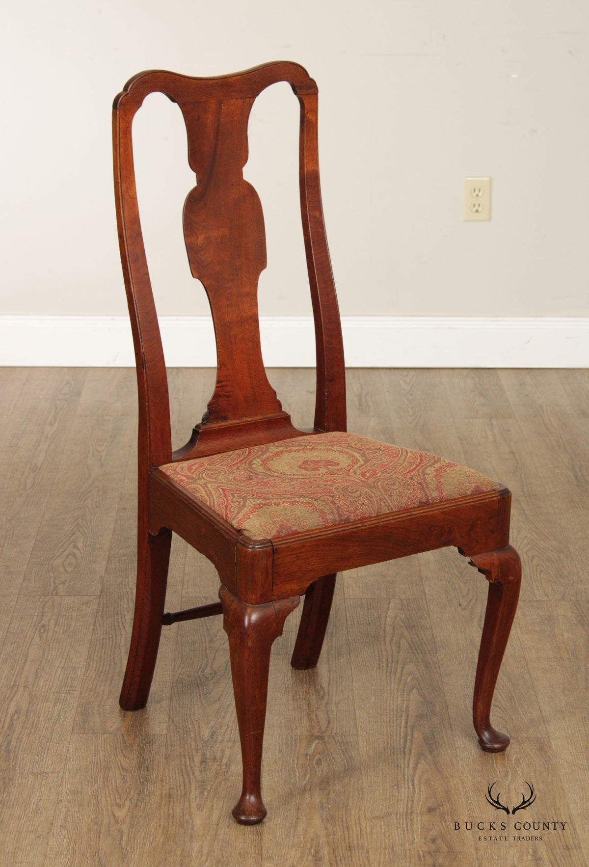 Queen Anne Carved Mahogany Side Dining Chair