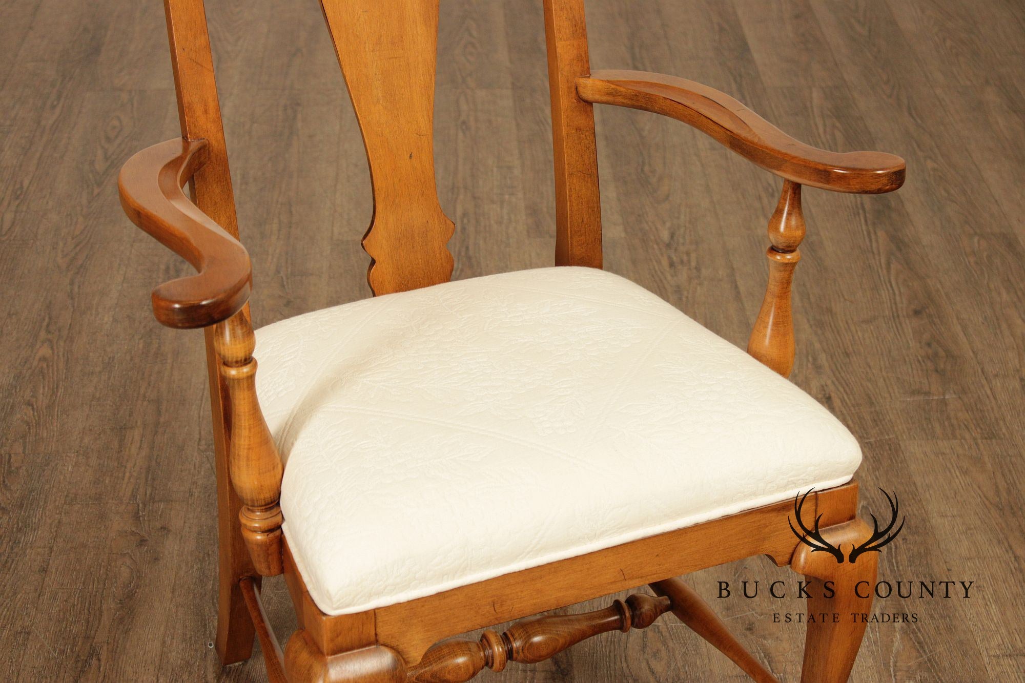 Ethan Allen 1776 Collection Set Of 6 Queen Anne Style Maple Dining Chairs
