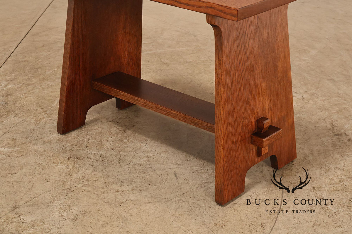 Stickley Mission Collection Pair Of Oak Gustav Stickley Fireside Stools