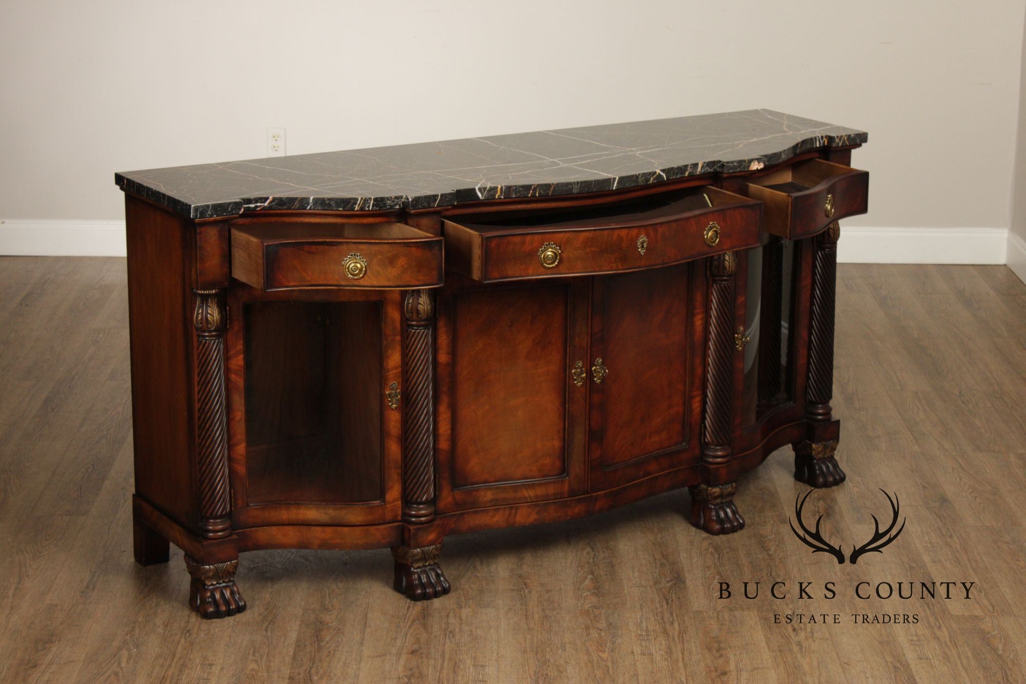 Henredon Historic Natchez Collection Marble Top Mahogany Sideboard